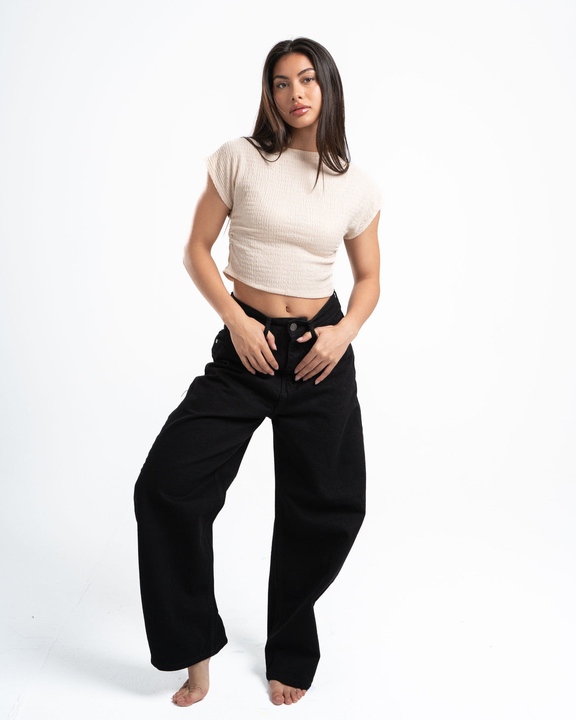 Beige Textured Top