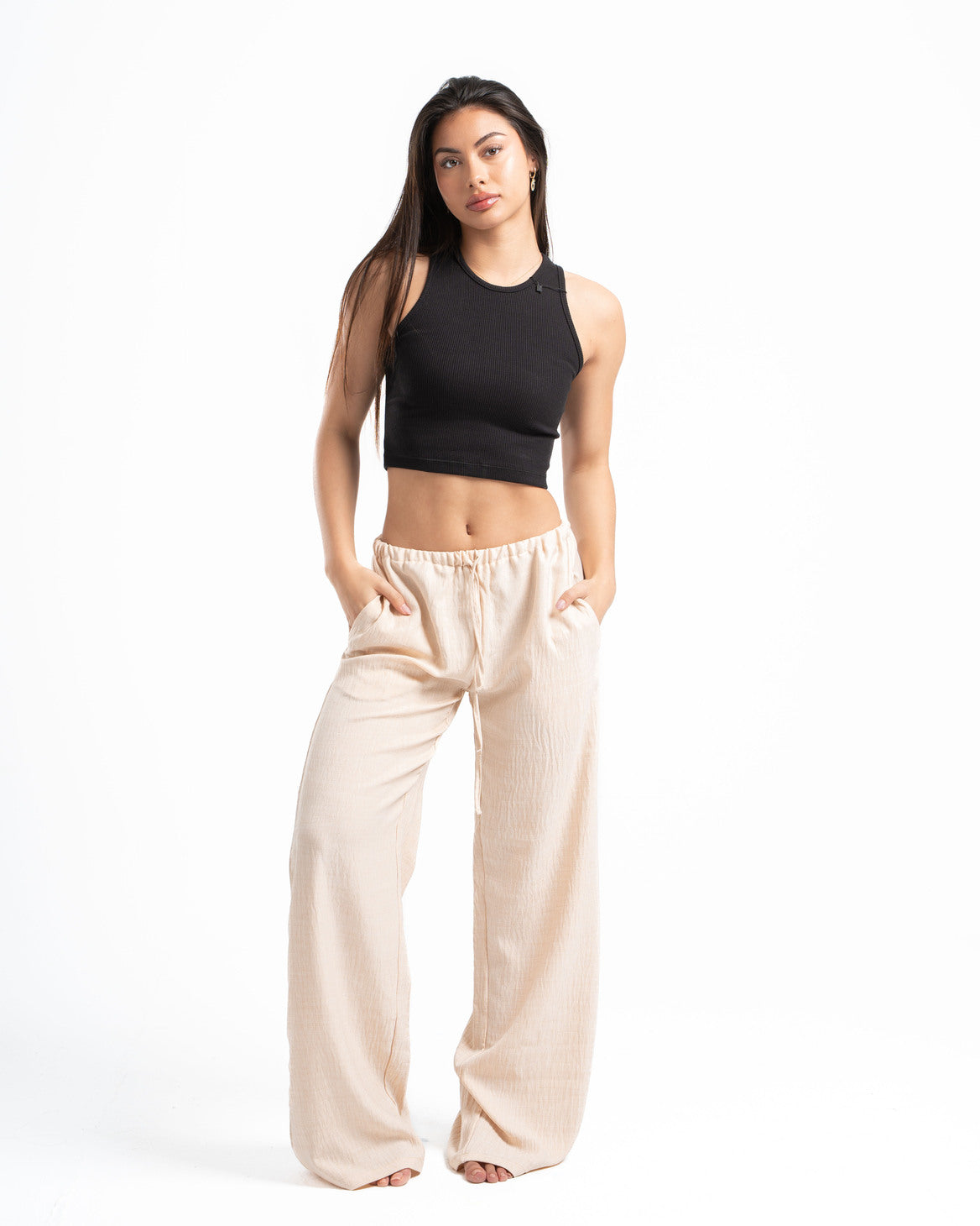 Beige Linen Pants
