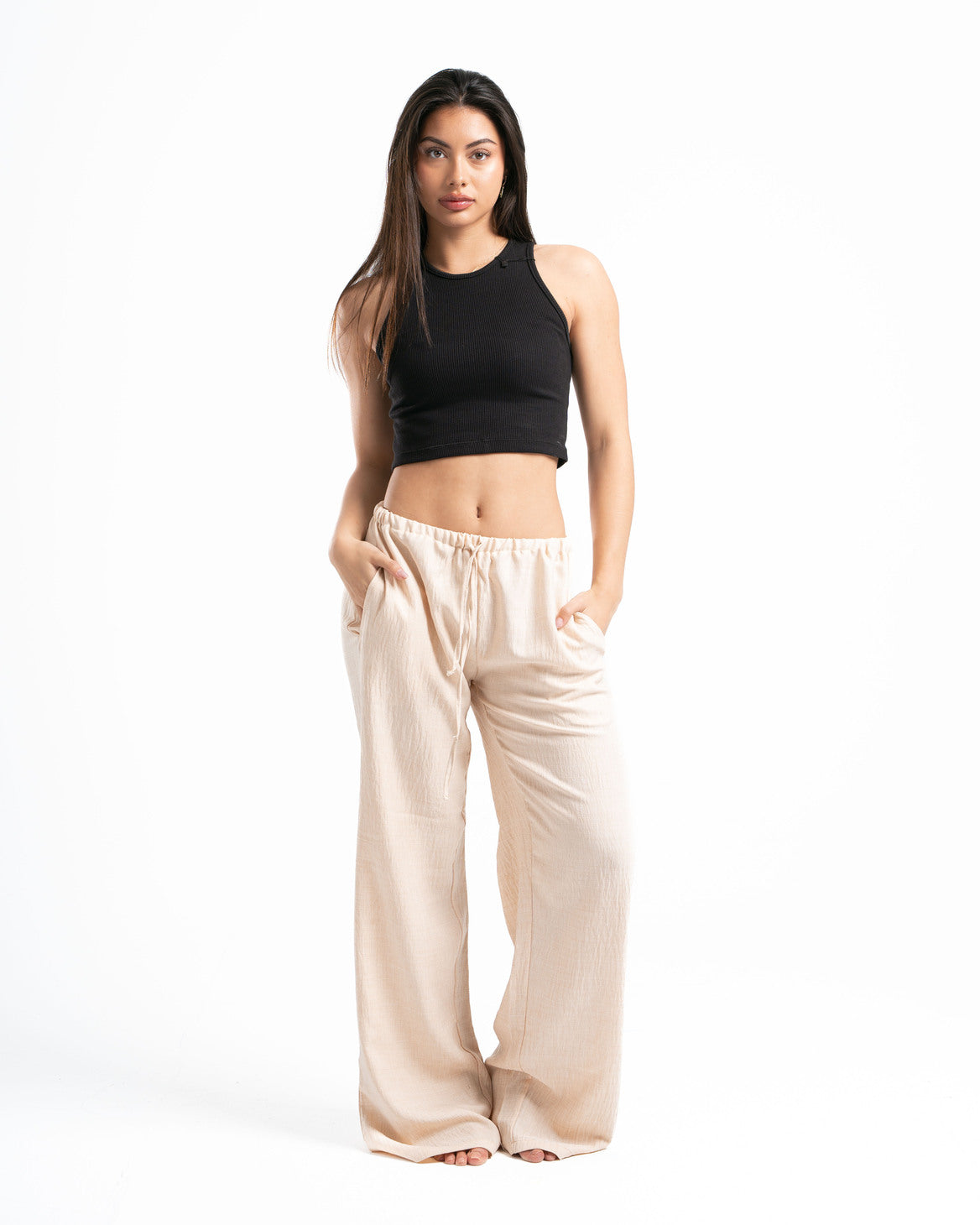 Beige Linen Pants