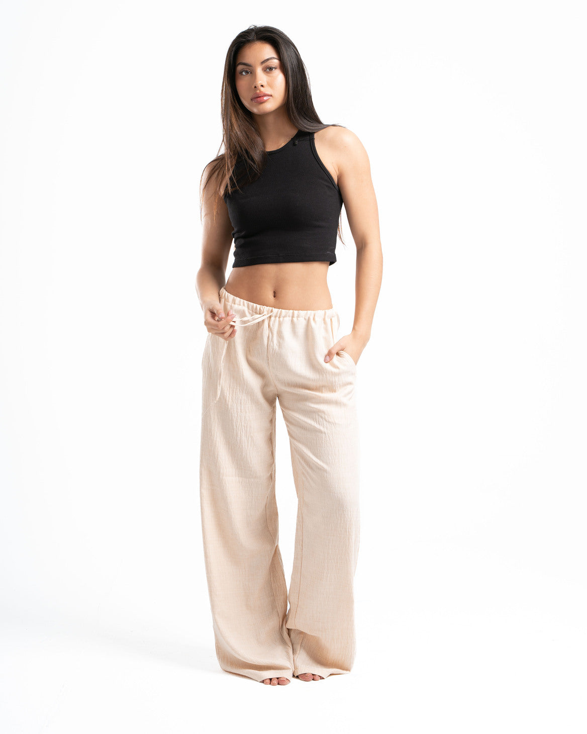 Beige Linen Pants