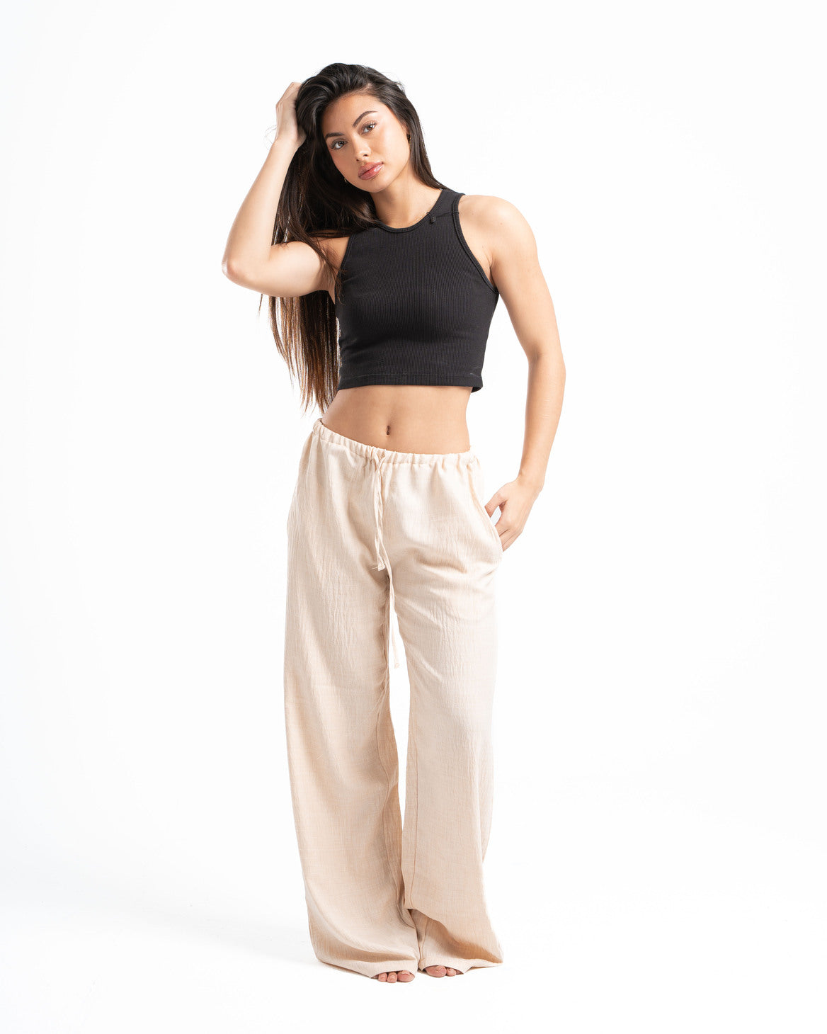 Beige Linen Pants