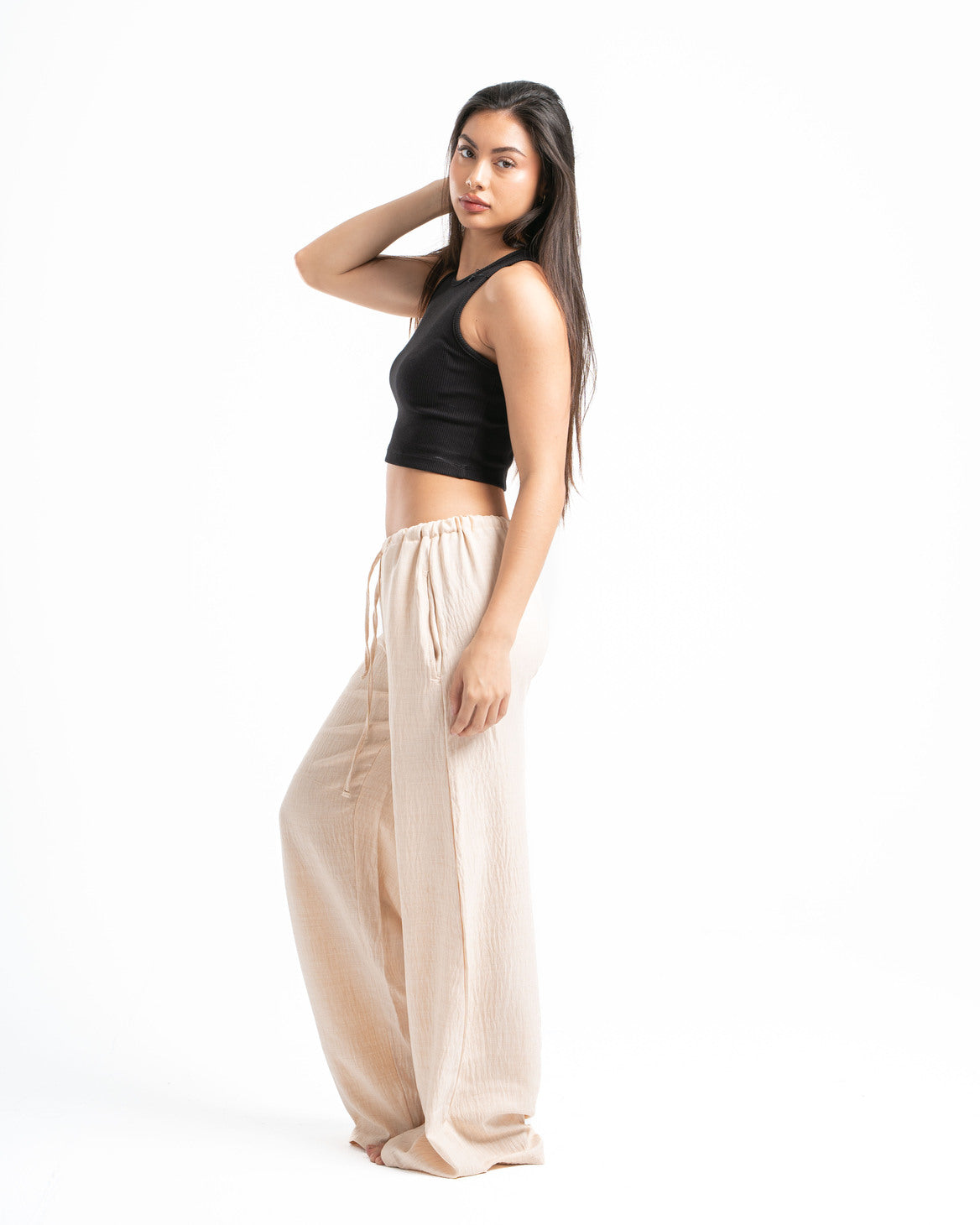 Beige Linen Pants