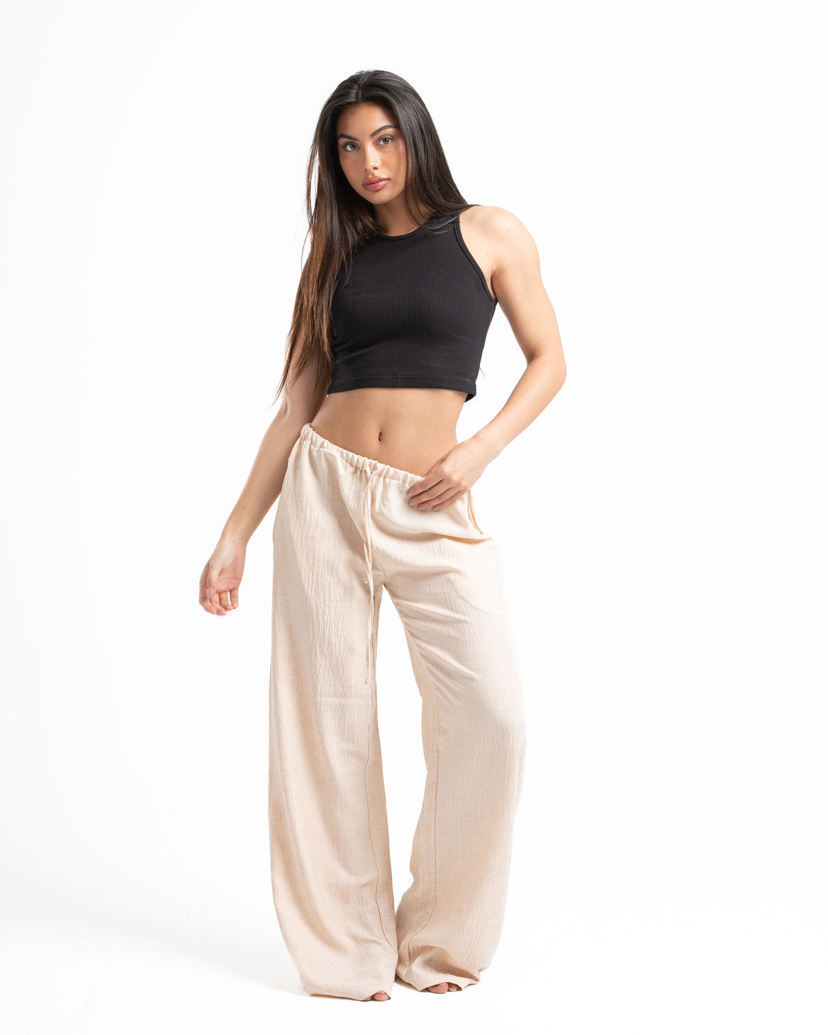 Beige Linen Pants