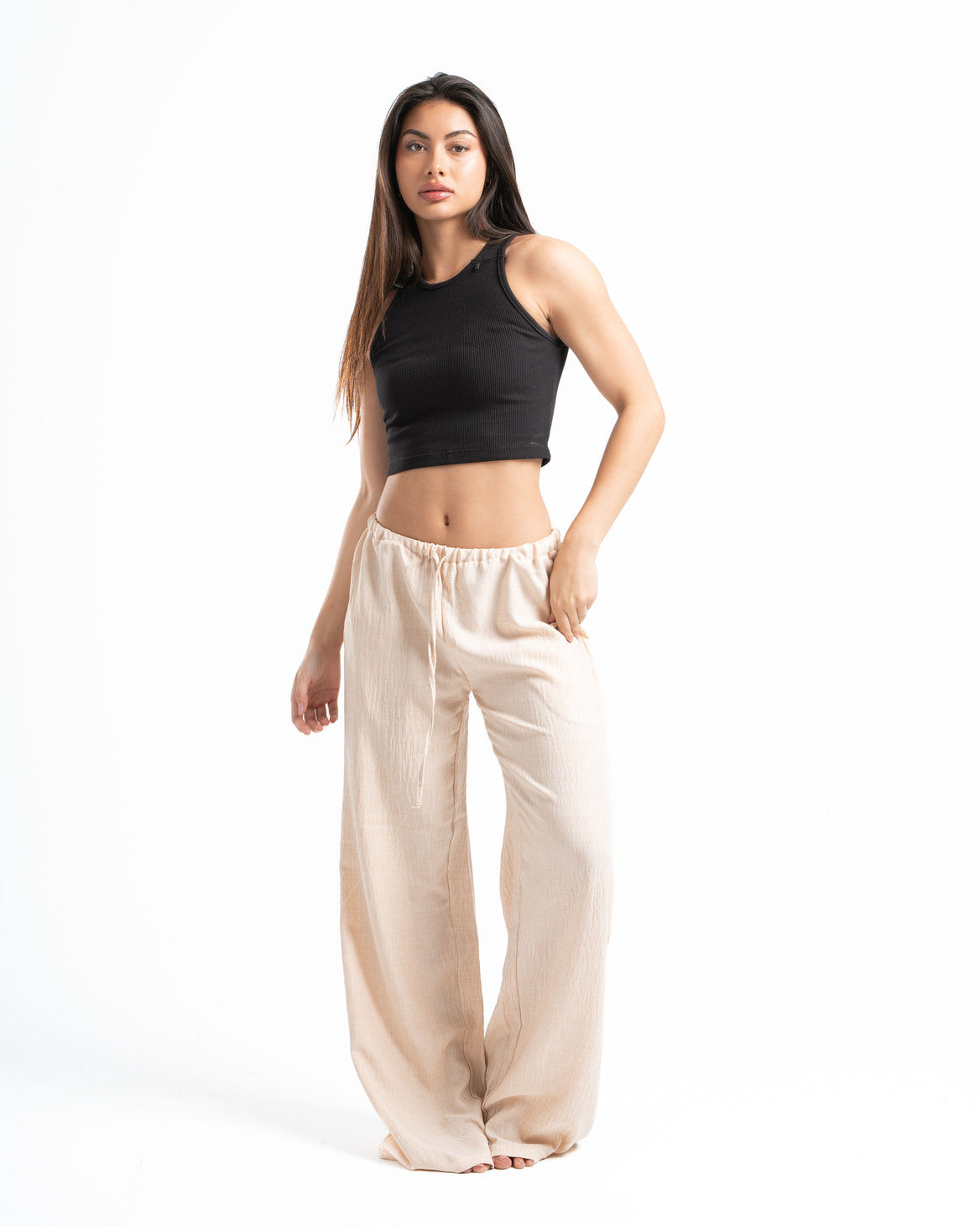 Beige Linen Pants