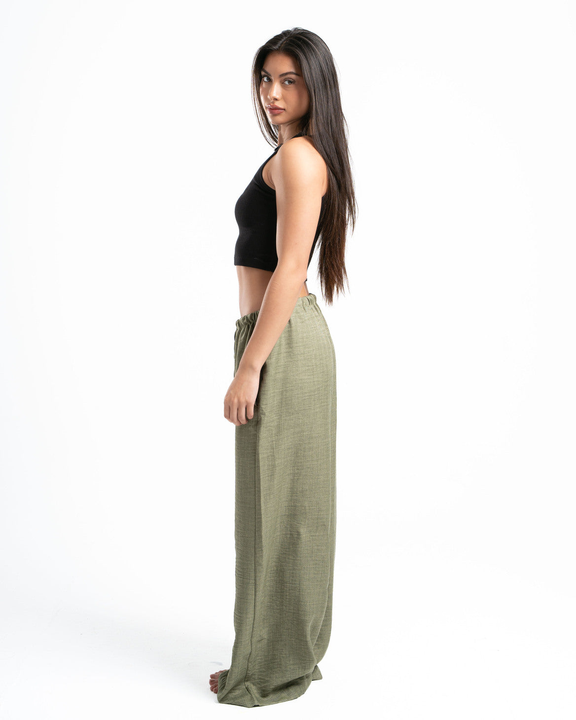 Olive Linen Pants