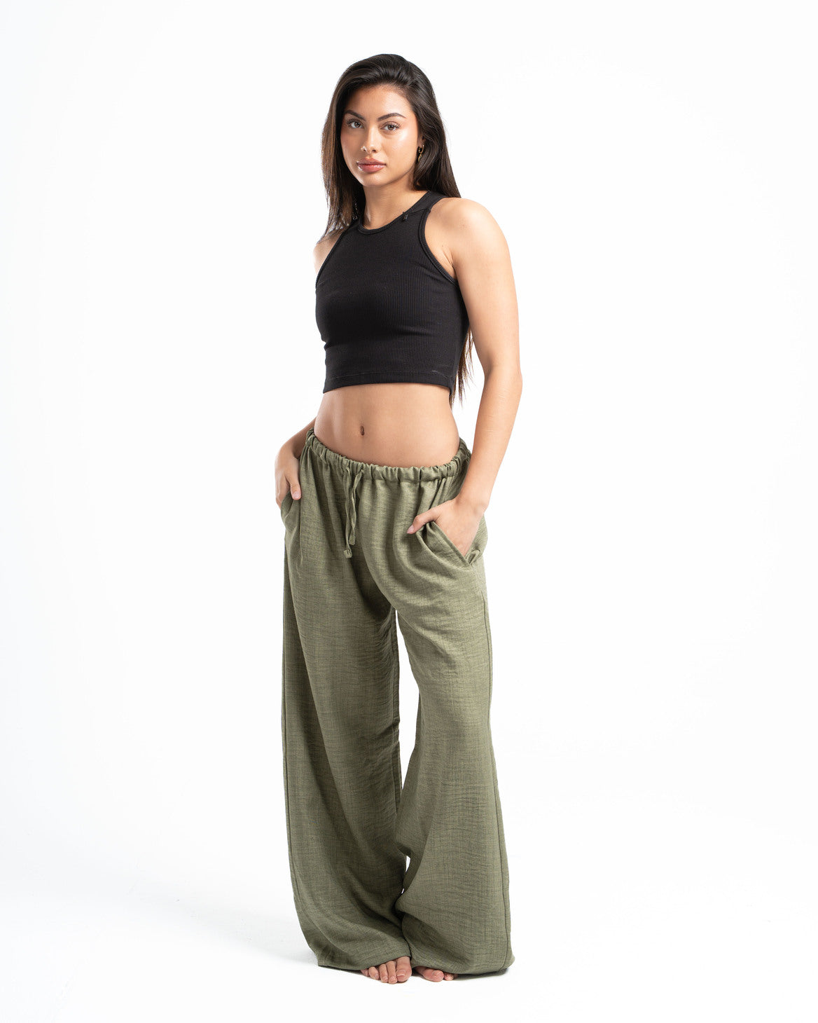 Olive Linen Pants