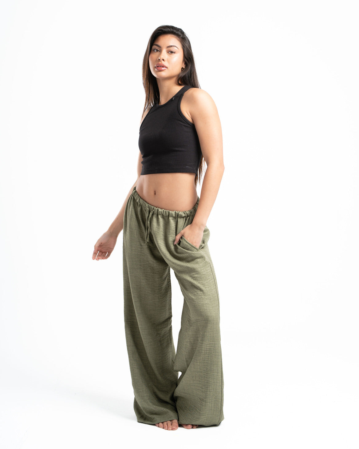 Olive Linen Pants