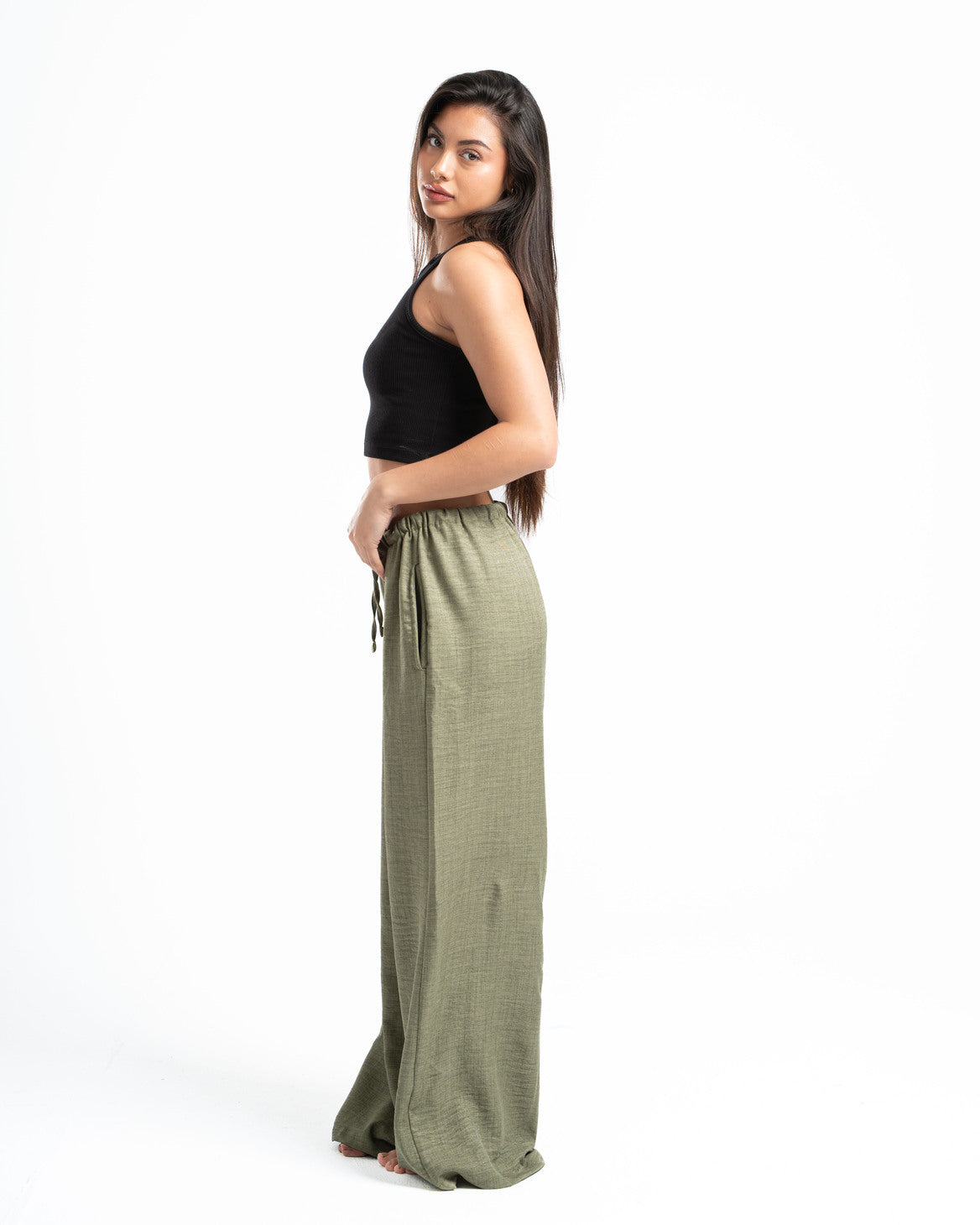Olive Linen Pants