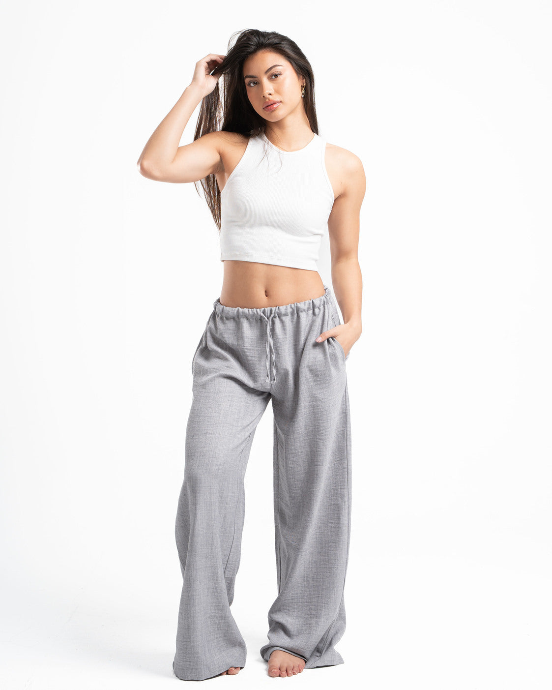 Grey Linen Pants