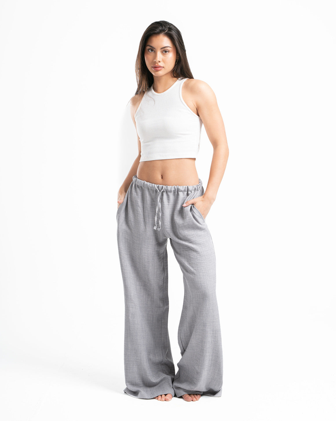 Grey Linen Pants