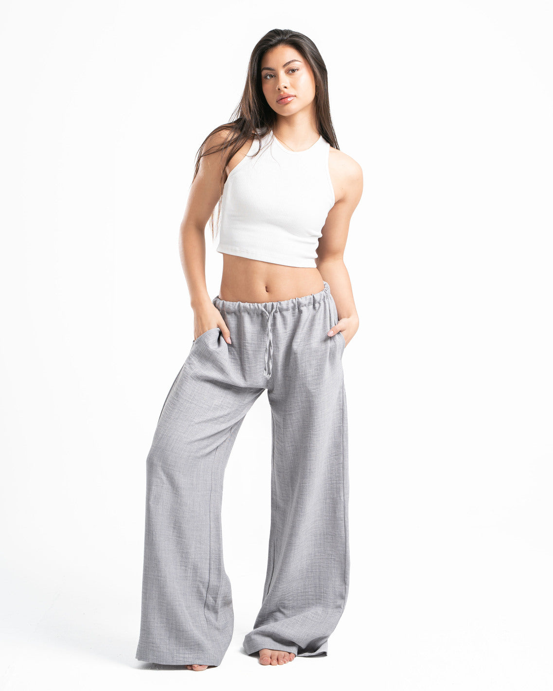 Grey Linen Pants