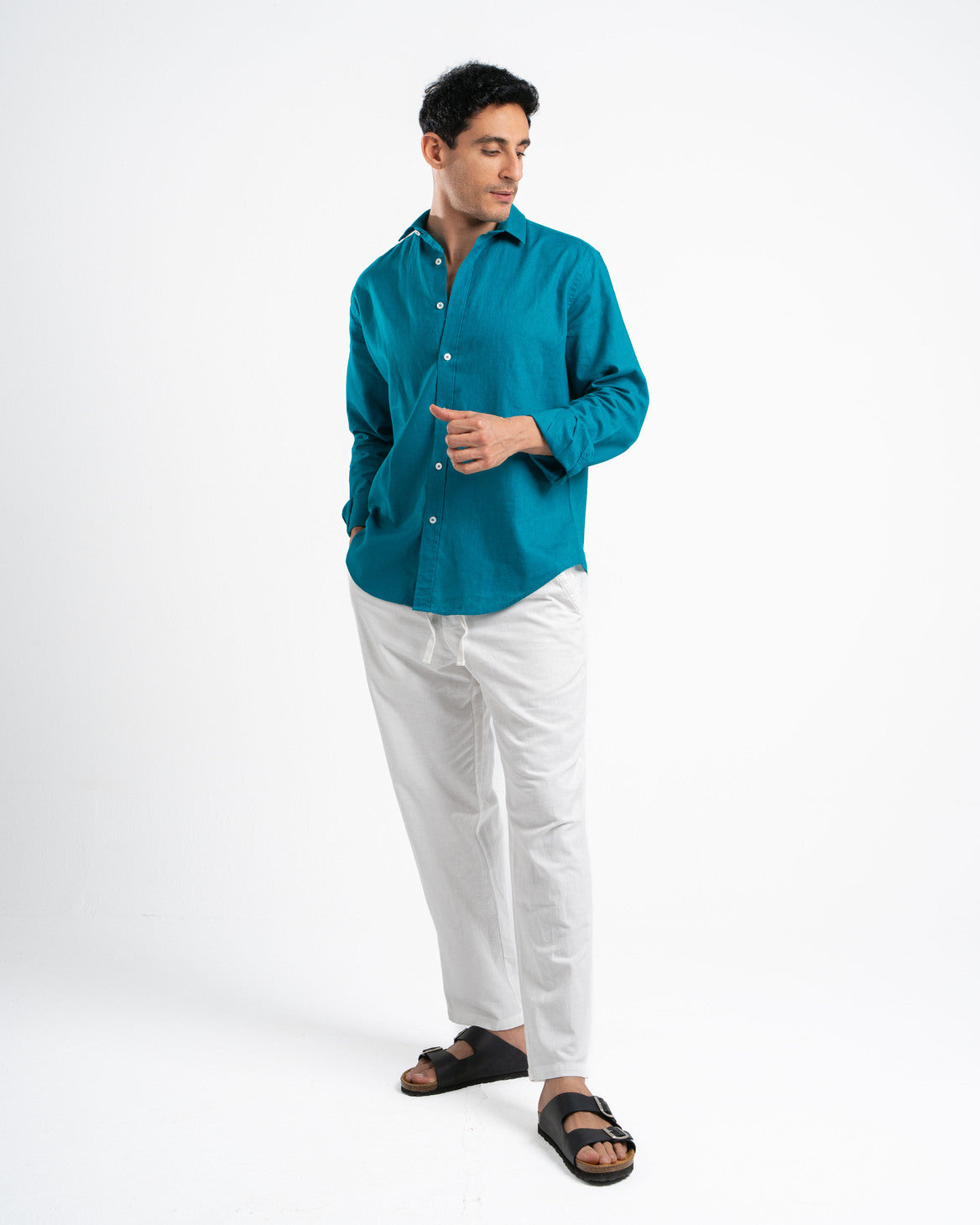 Teal Linen Shirt