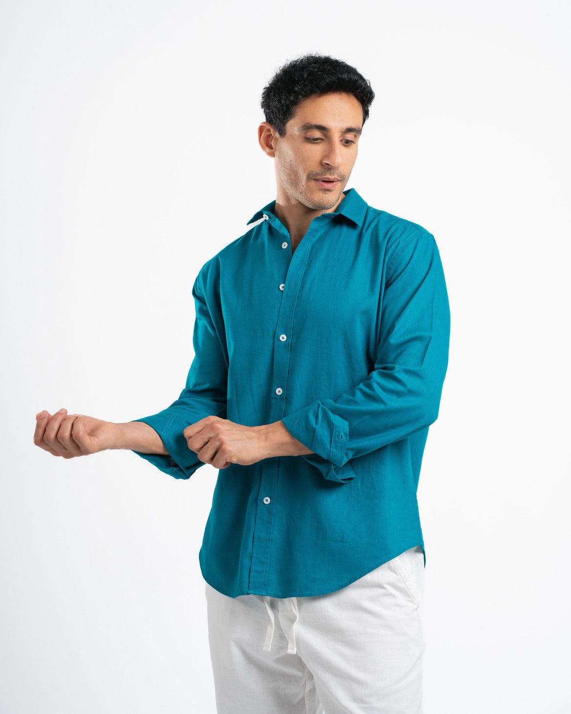 Teal Linen Shirt