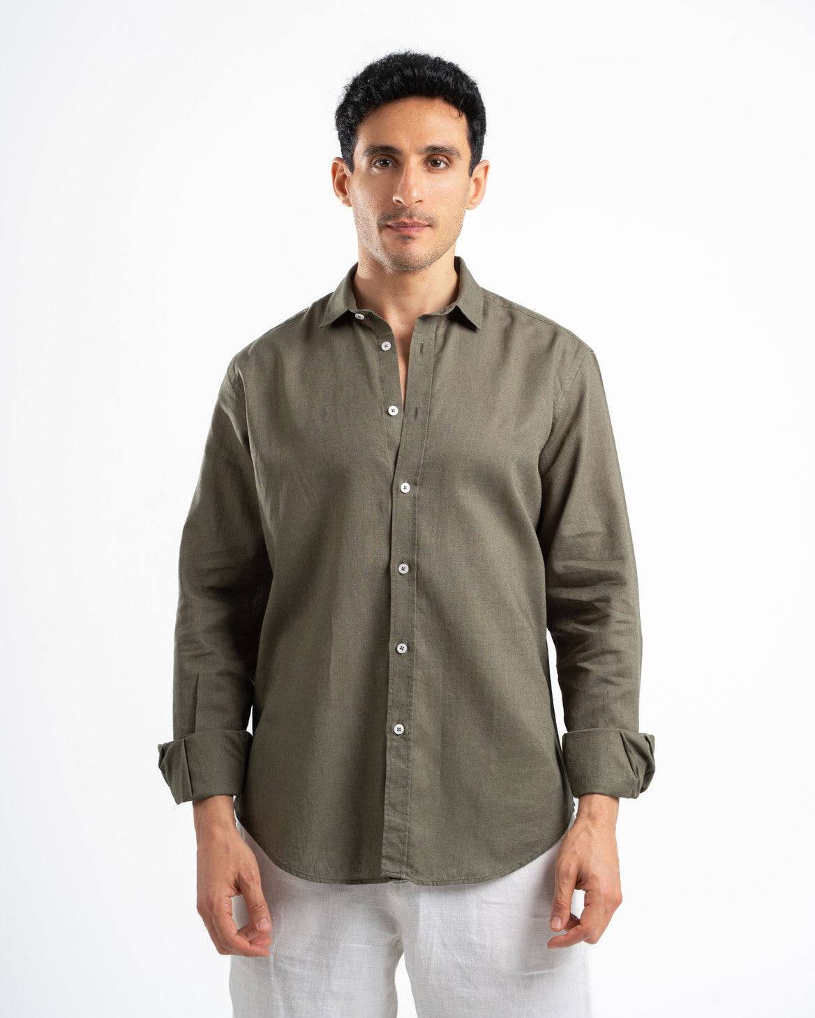 Olive Linen Shirt