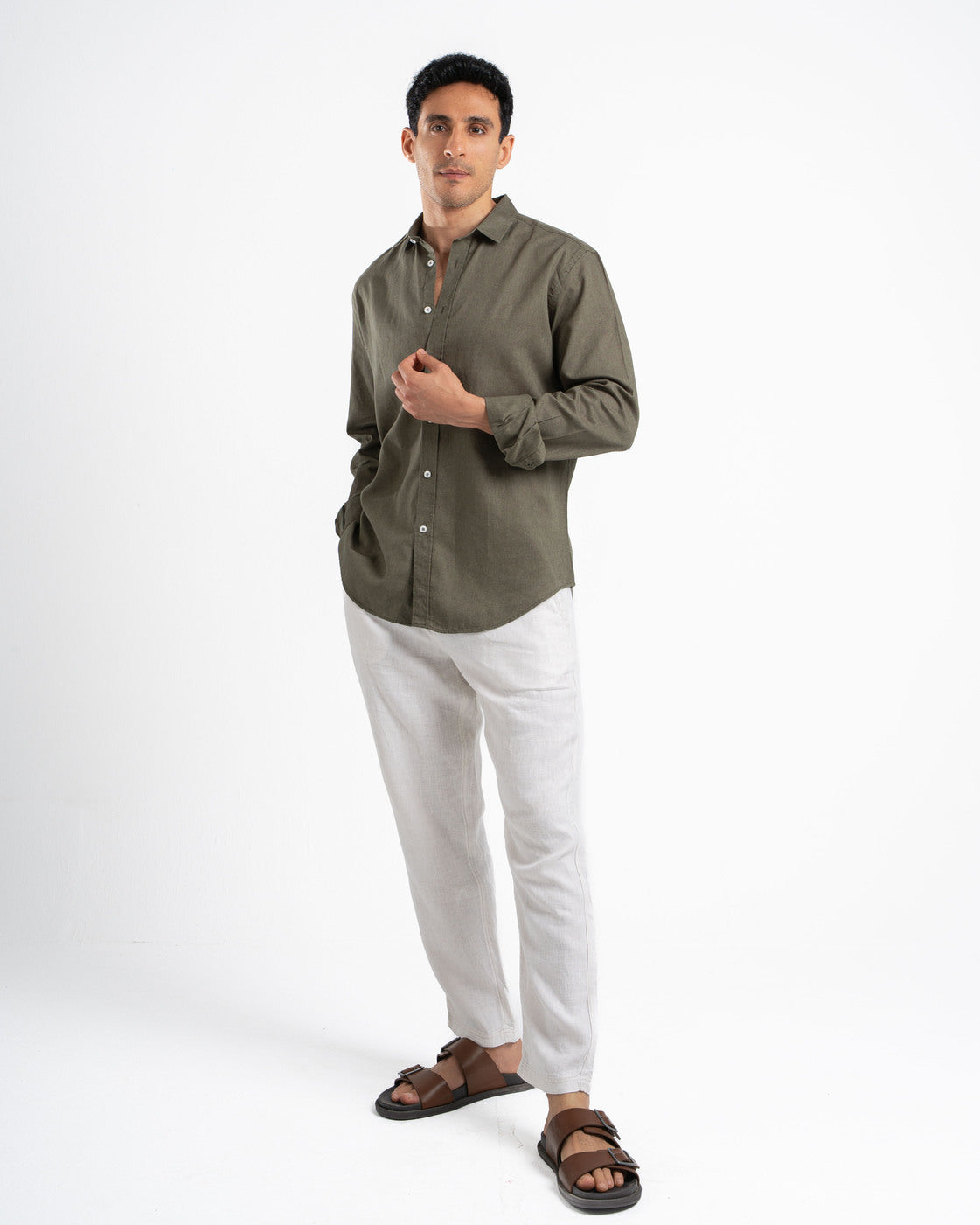 Olive Linen Shirt