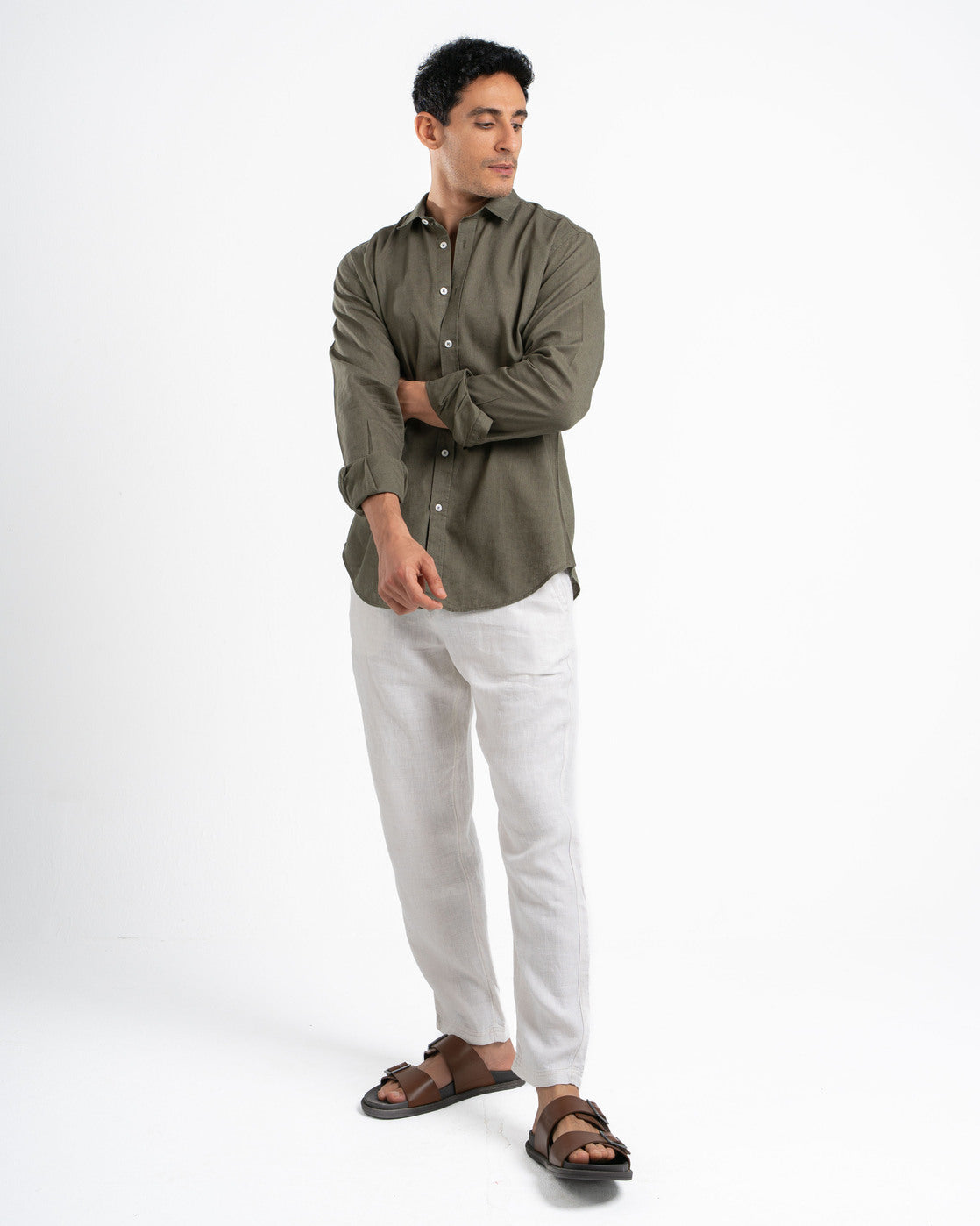 Olive Linen Shirt