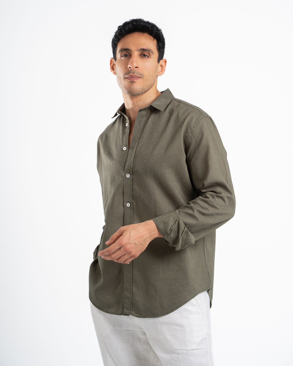 Olive Linen Shirt
