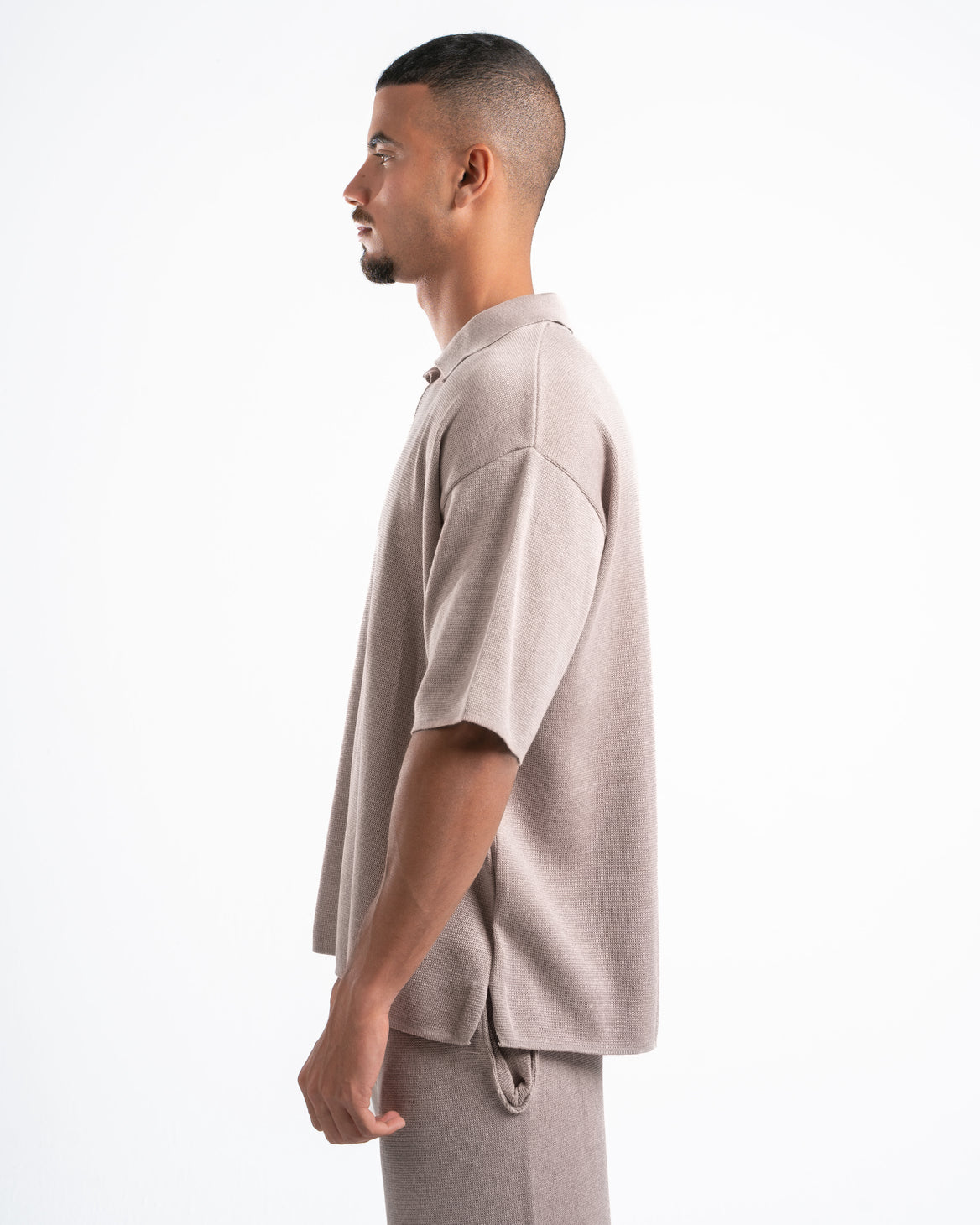 Beige Knit Polo