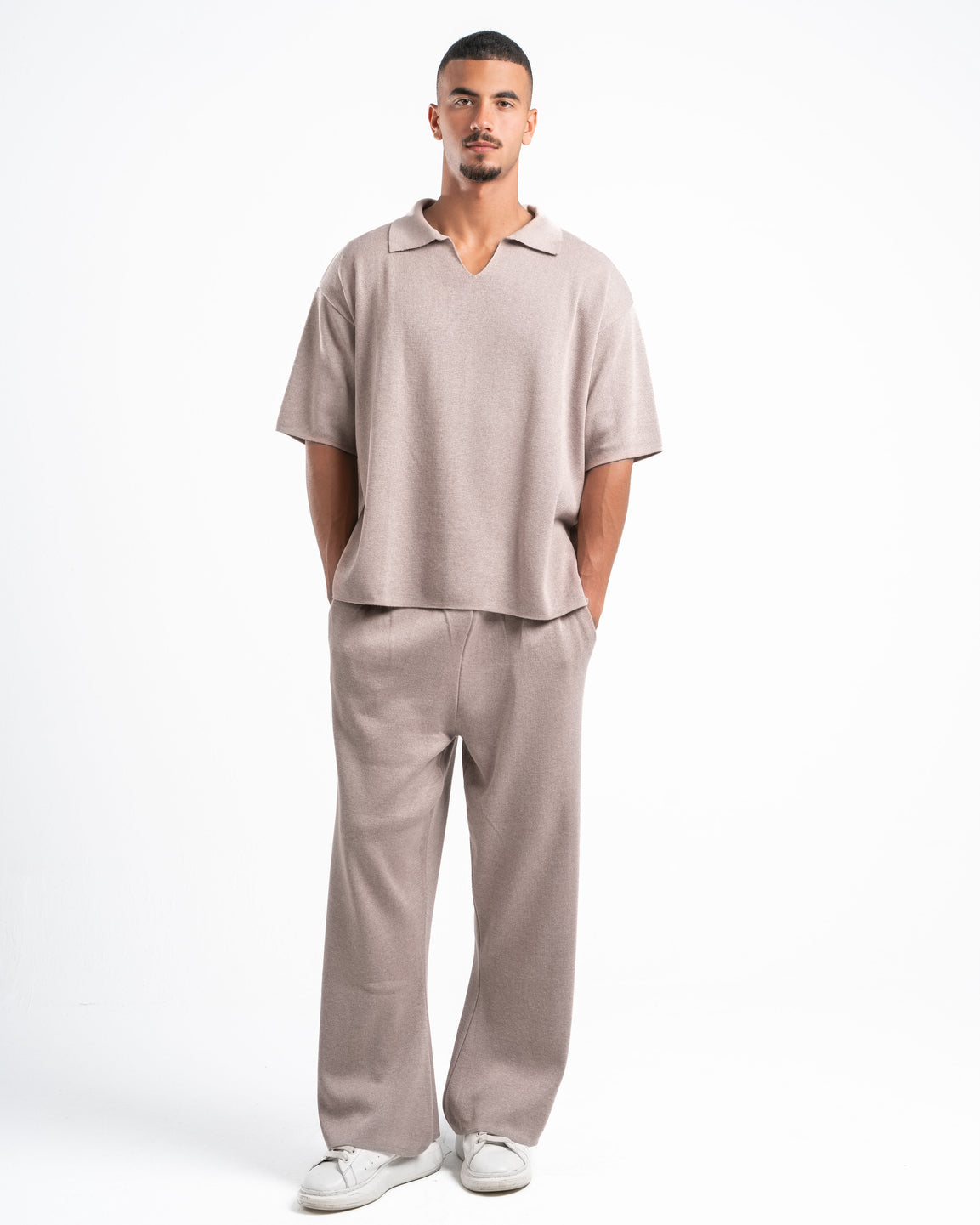 Beige Knit Pants