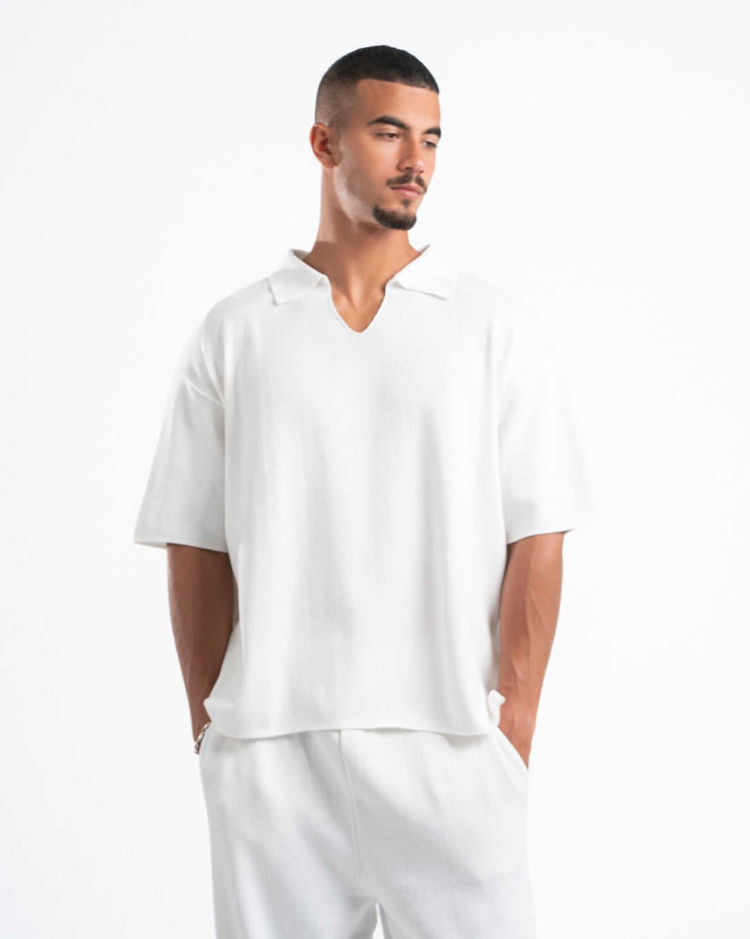 White Knit Polo