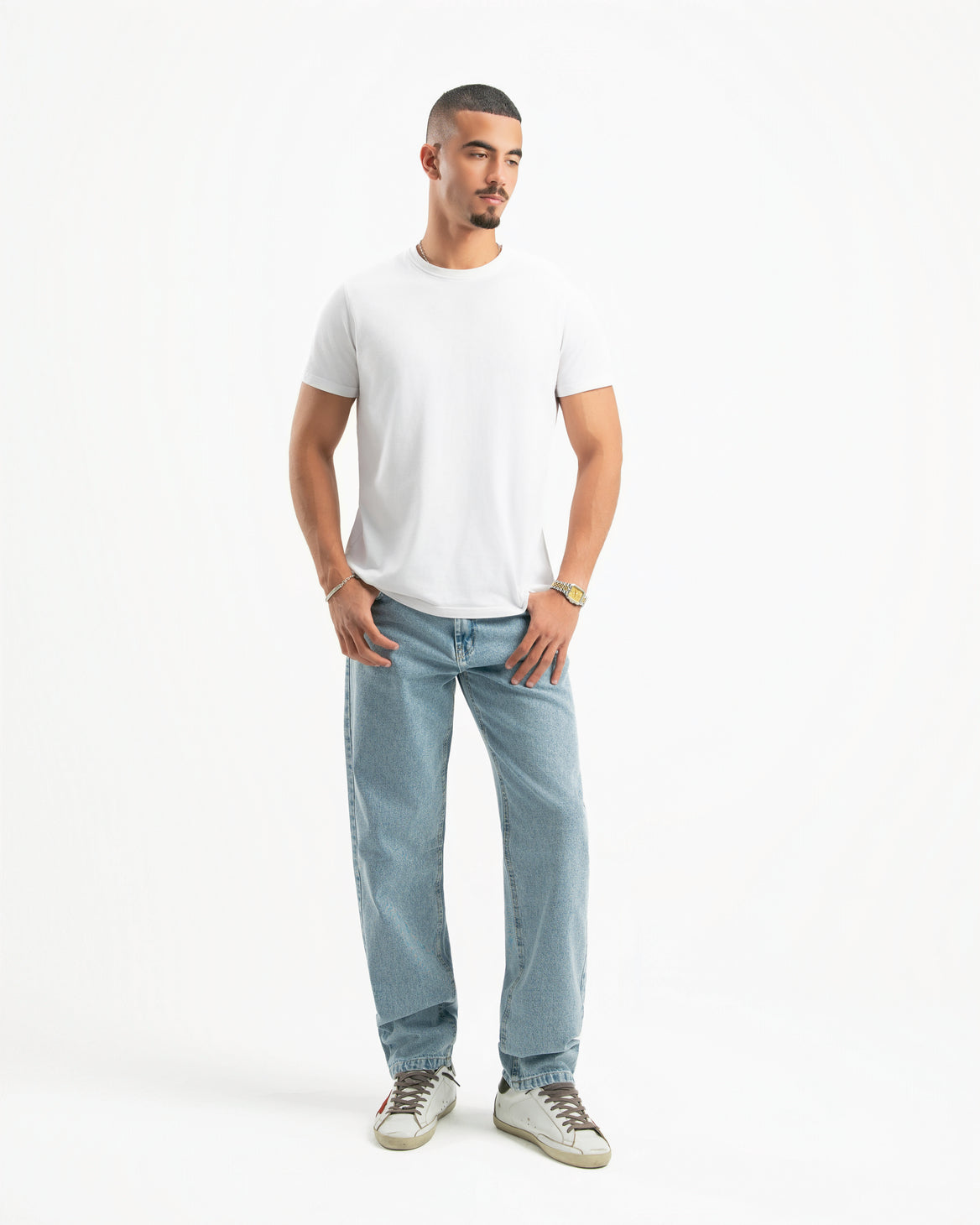 Light Blue Men Straight Jeans
