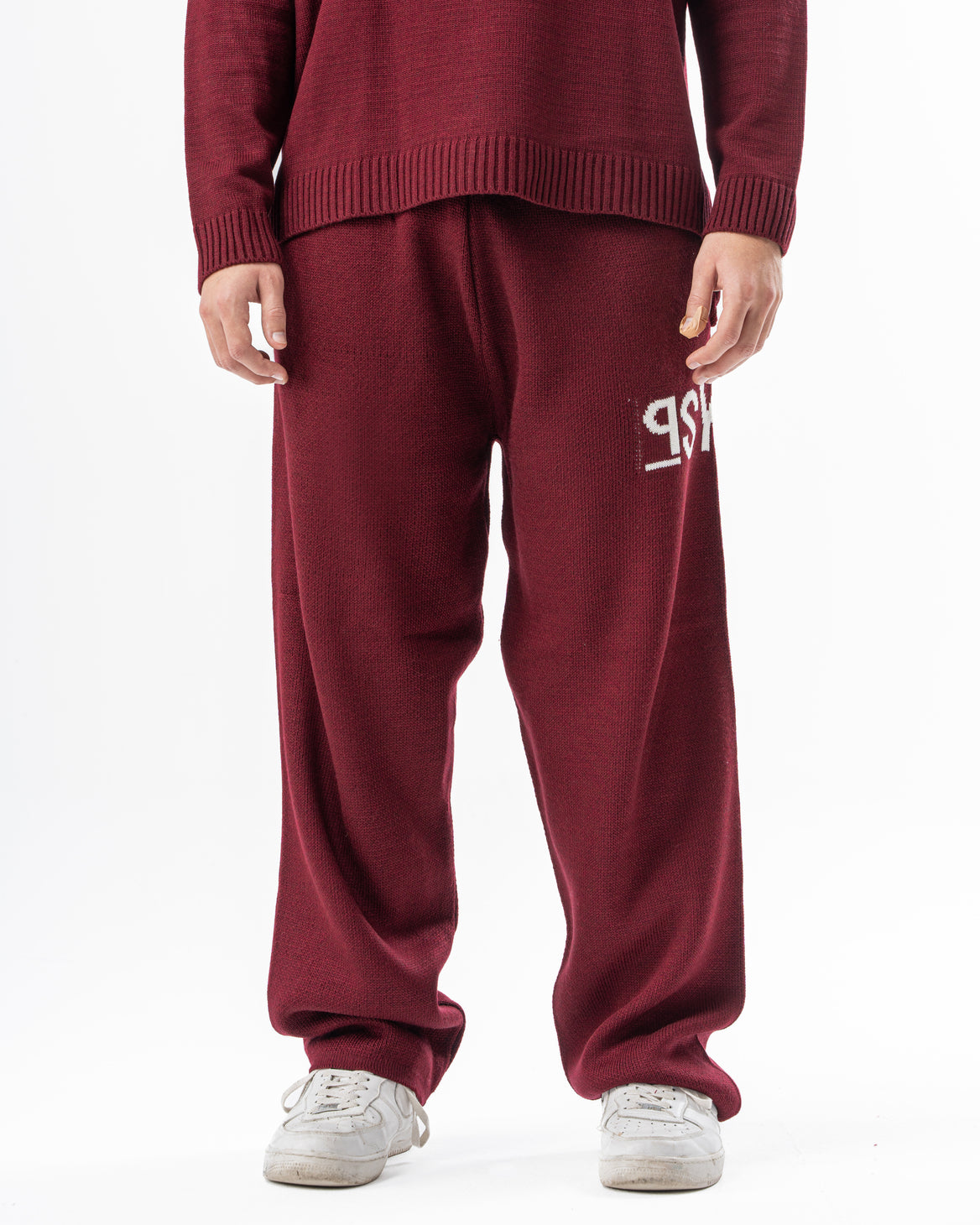 PSYCH BURGUNDY KNITTED PANTS