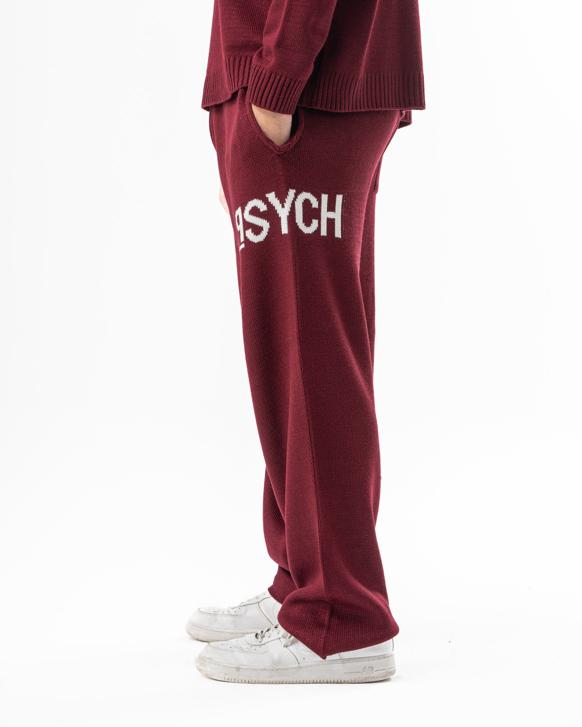 PSYCH BURGUNDY KNITTED PANTS