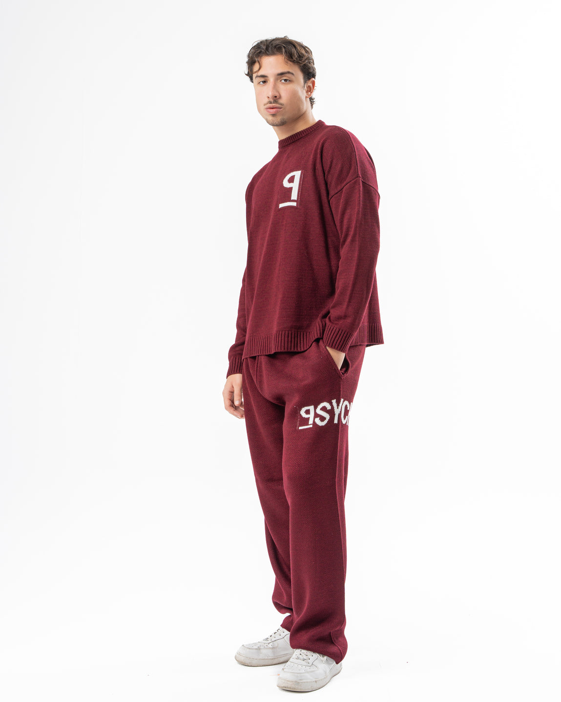 PSYCH BURGUNDY KNITTED PANTS