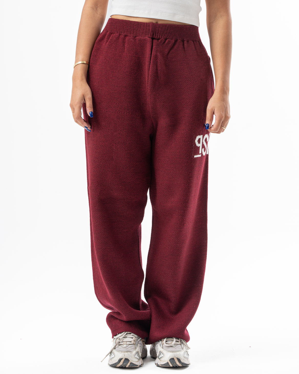 PSYCH BURGUNDY KNITTED PANTS