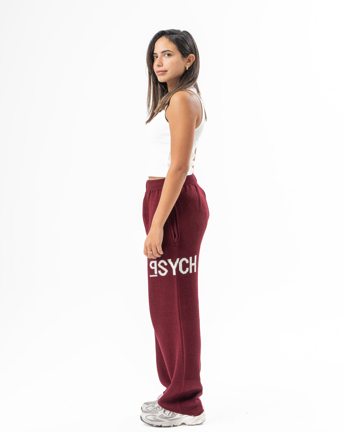 PSYCH BURGUNDY KNITTED PANTS