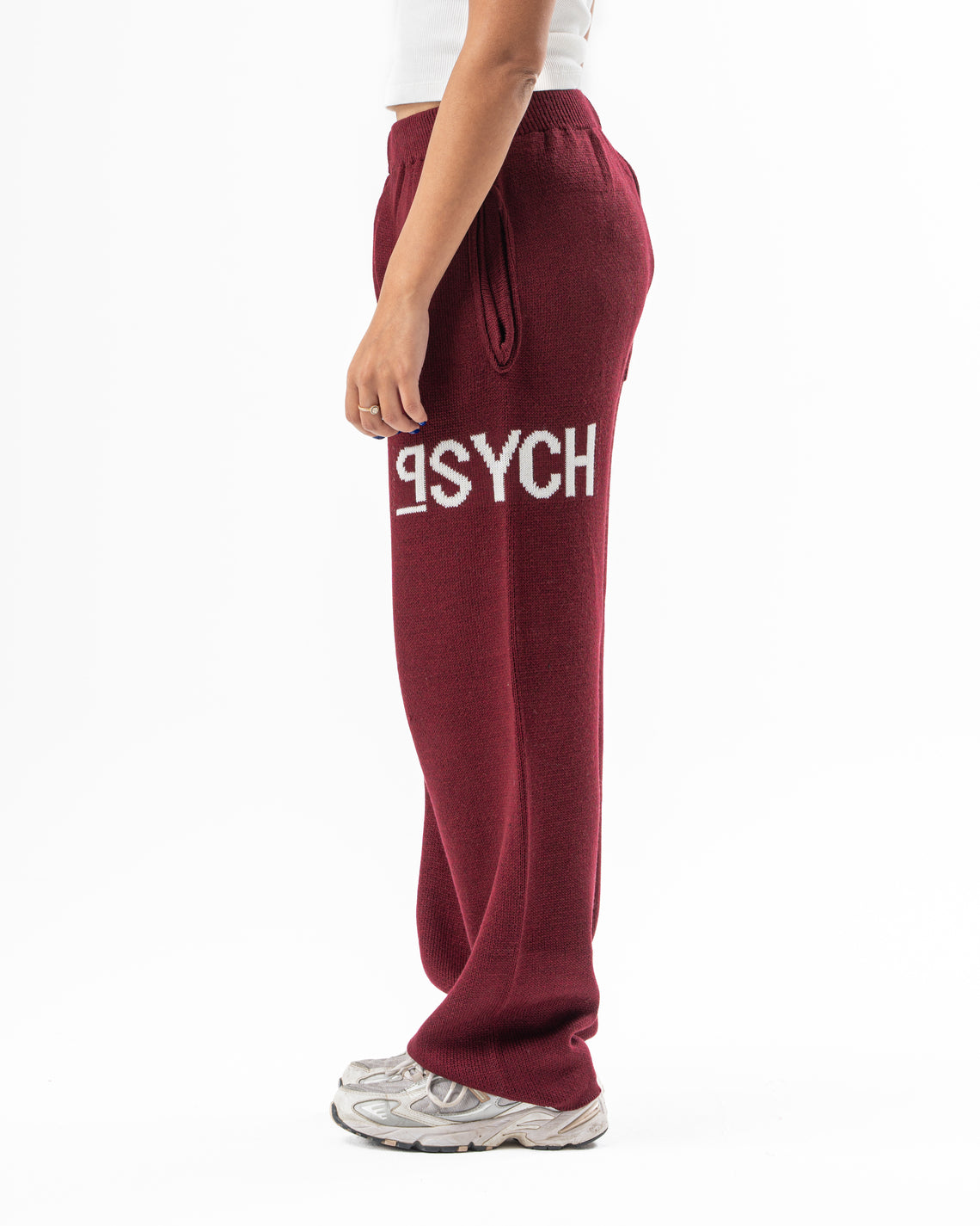 PSYCH BURGUNDY KNITTED PANTS