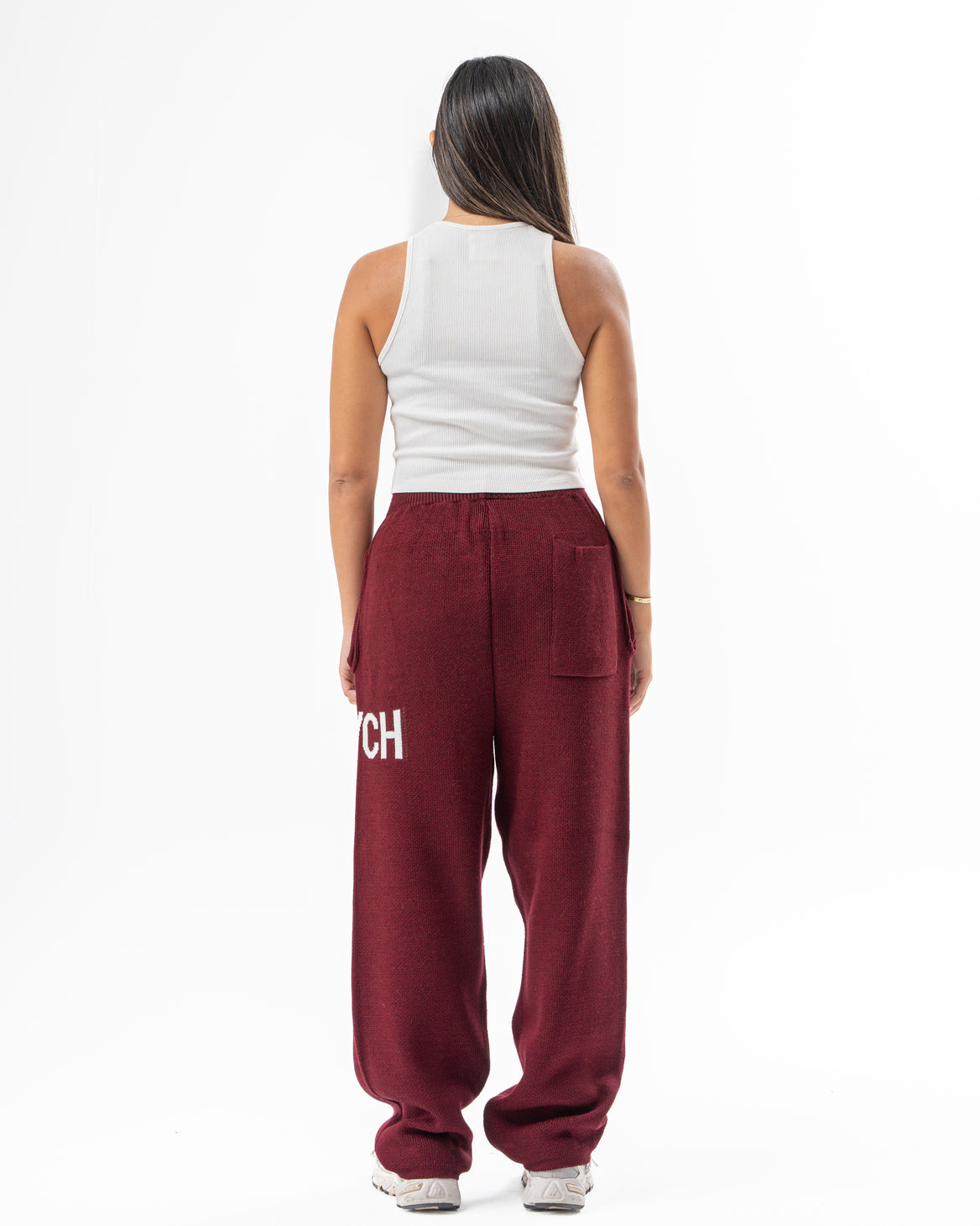 PSYCH BURGUNDY KNITTED PANTS