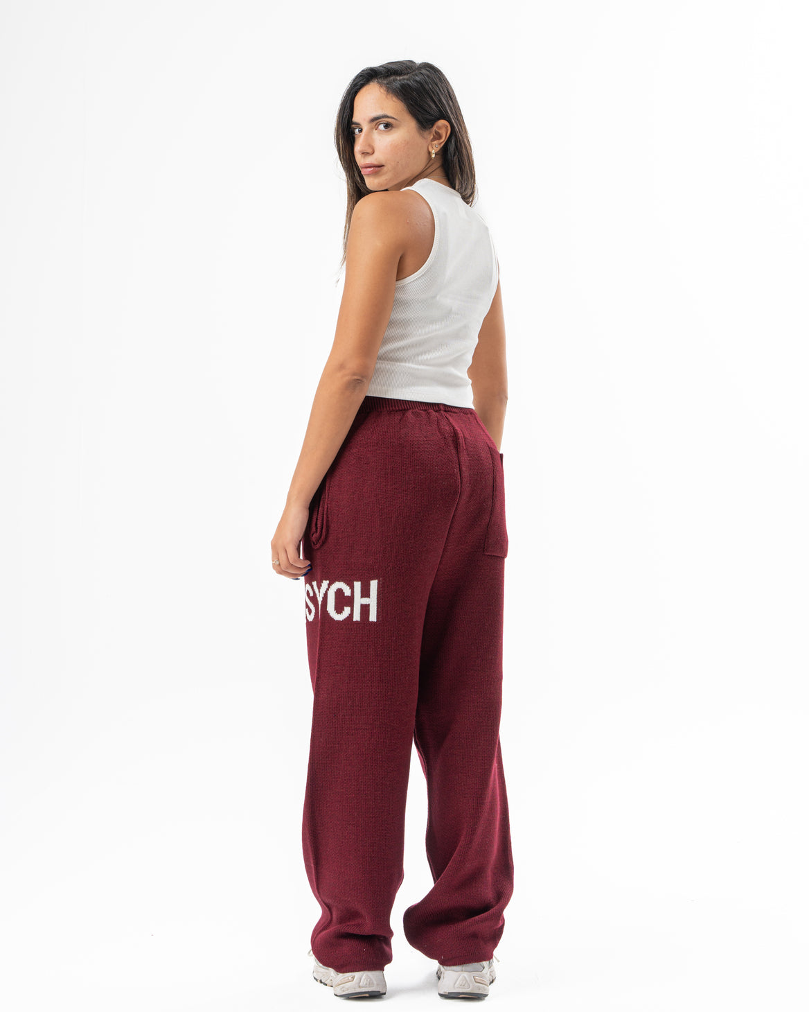 PSYCH BURGUNDY KNITTED PANTS