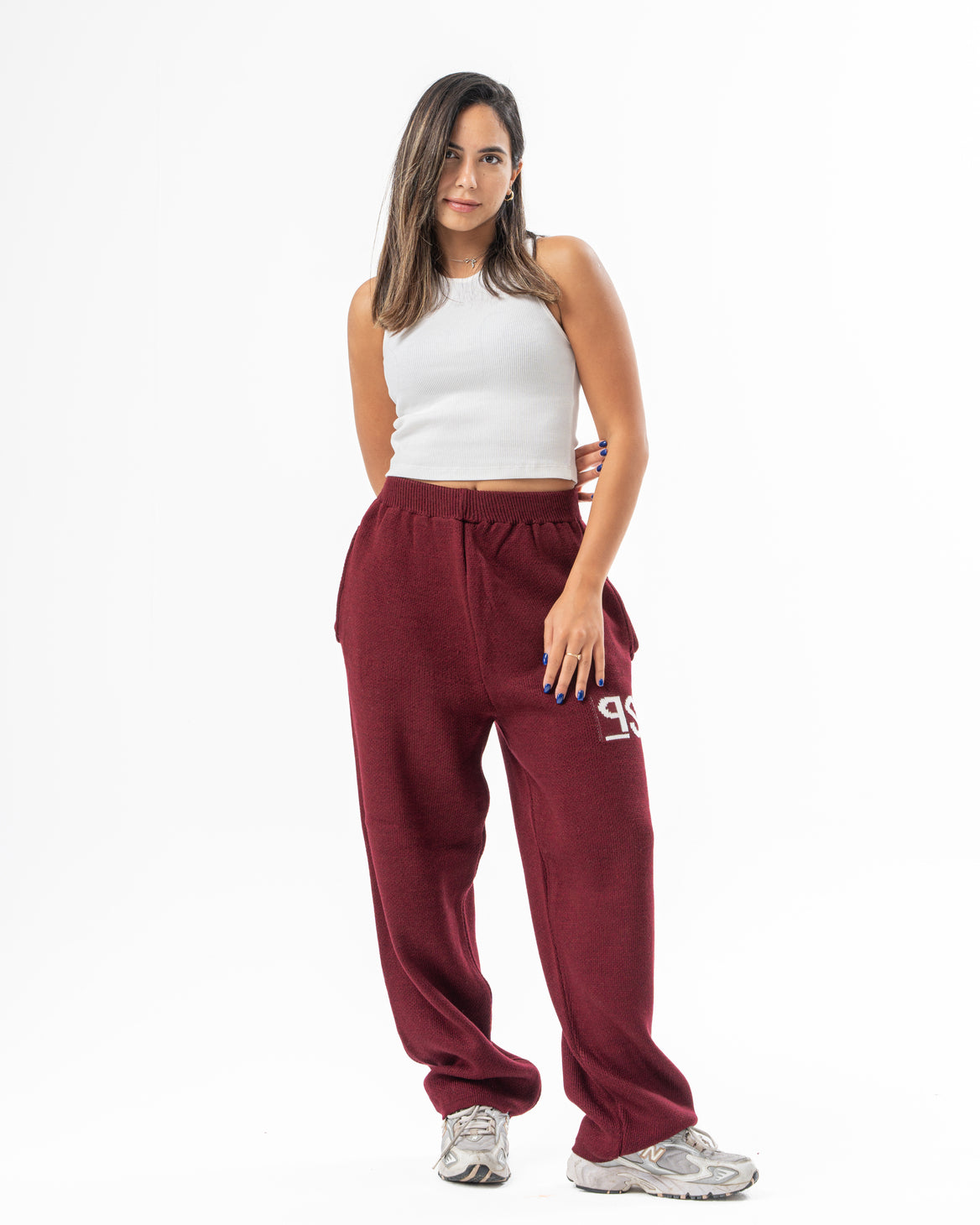 PSYCH BURGUNDY KNITTED PANTS