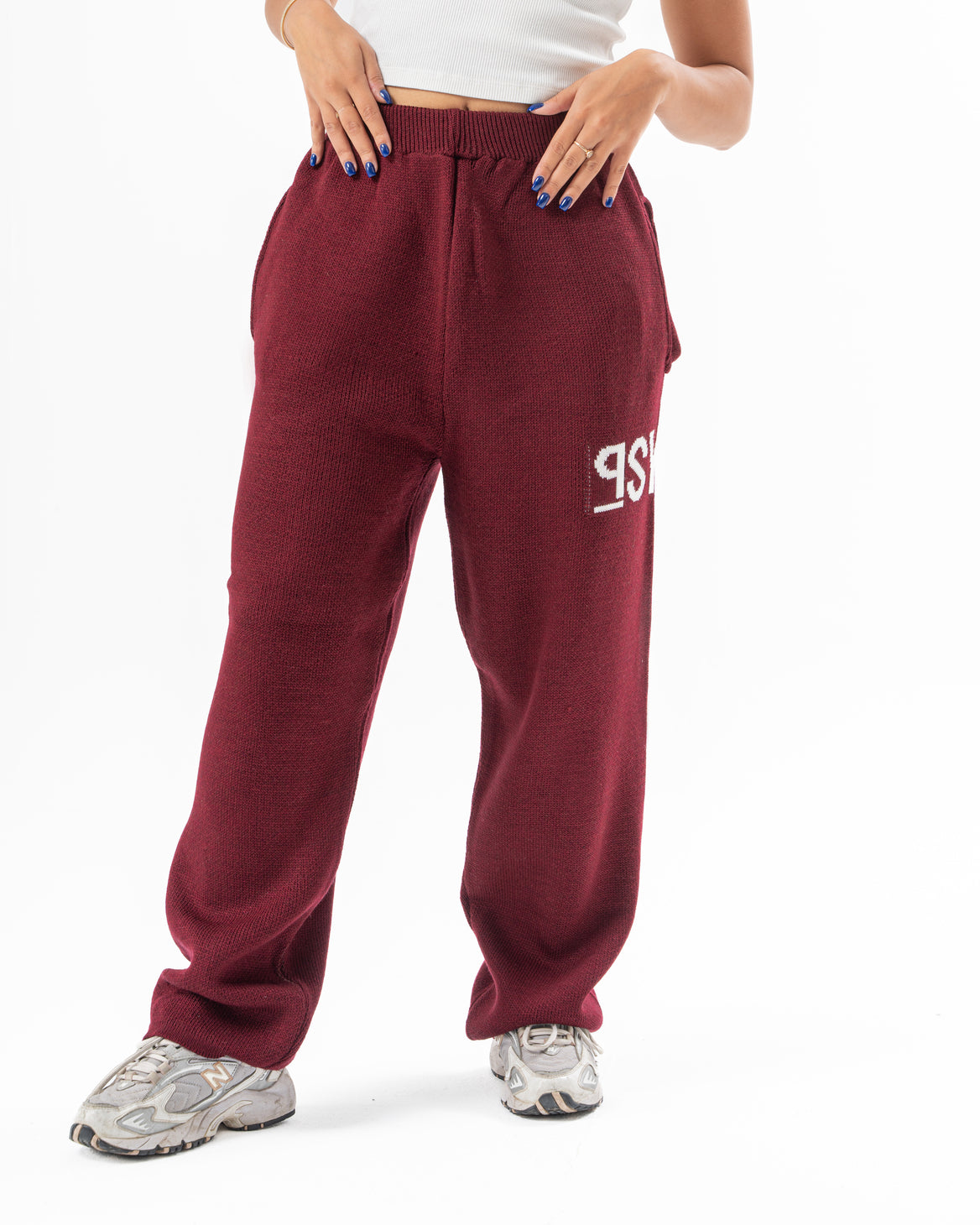 PSYCH BURGUNDY KNITTED PANTS