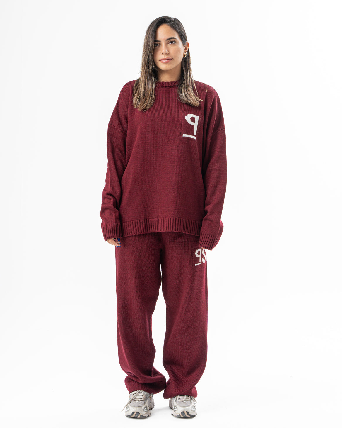 PSYCH BURGUNDY KNITTED PANTS