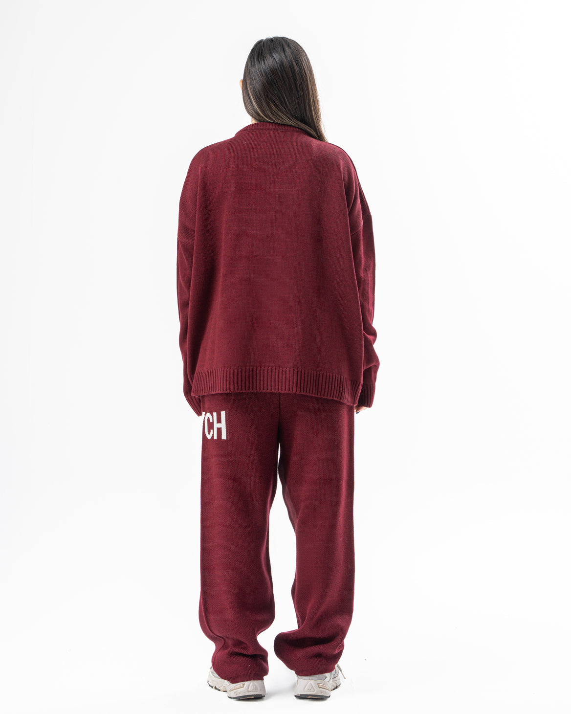 PSYCH BURGUNDY KNITTED PANTS