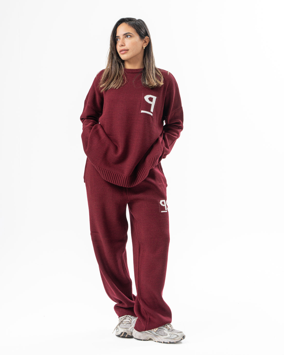 PSYCH BURGUNDY KNITTED PANTS
