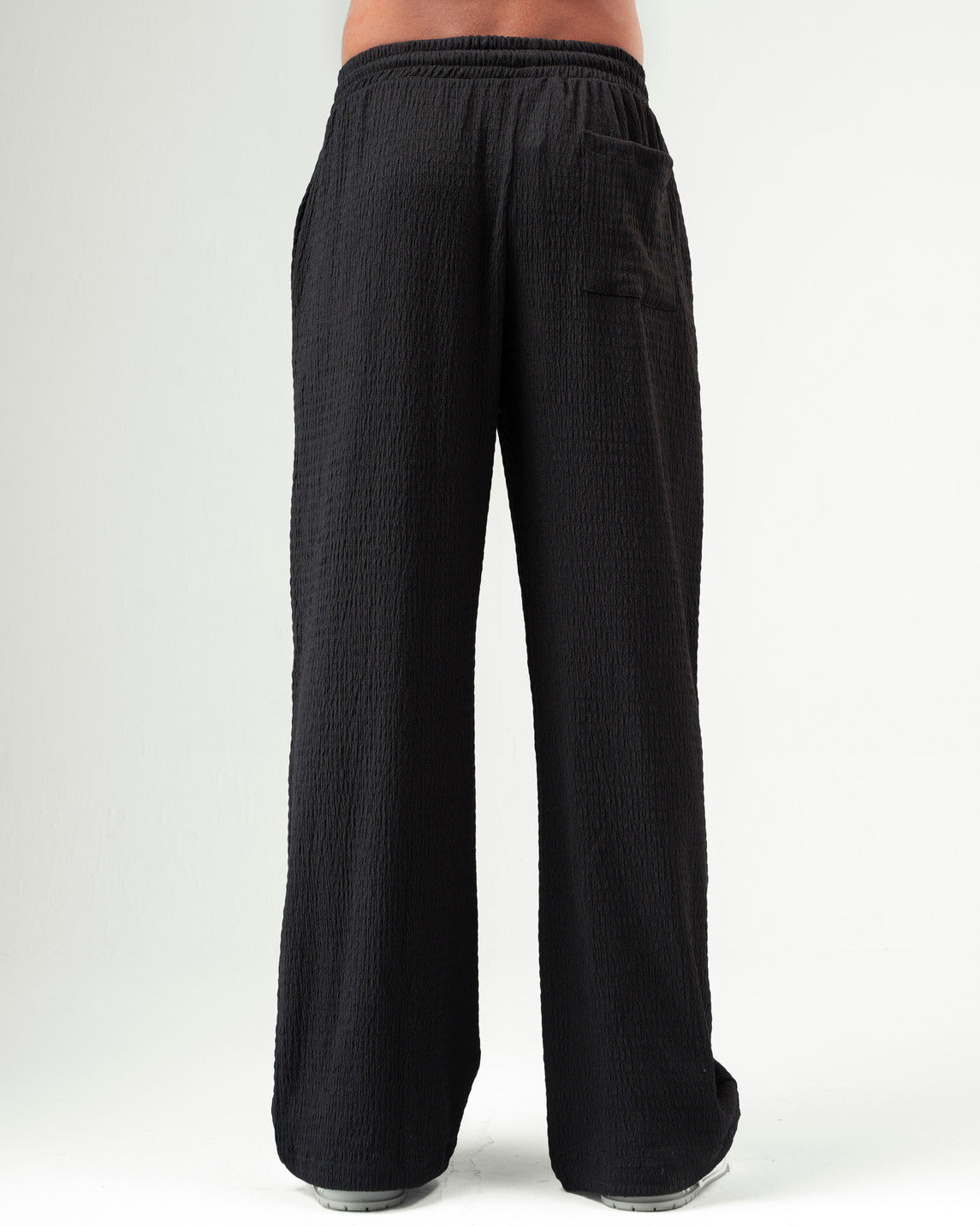Black Textured Pants