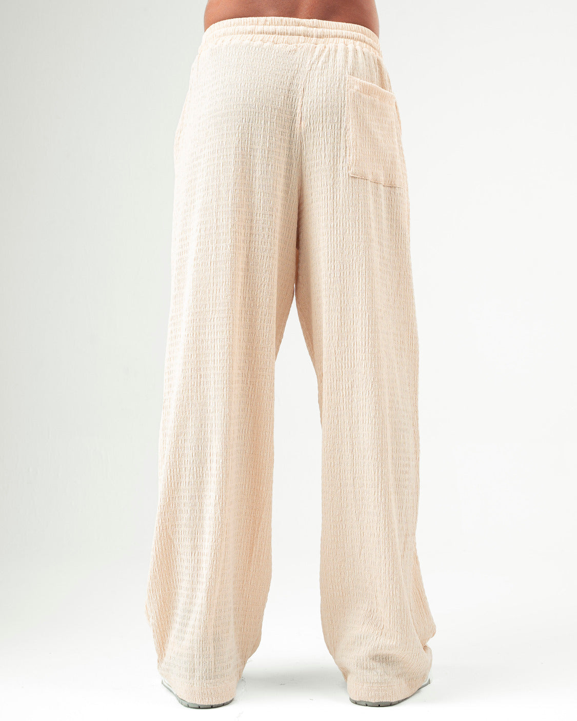 Creme Textured Pants