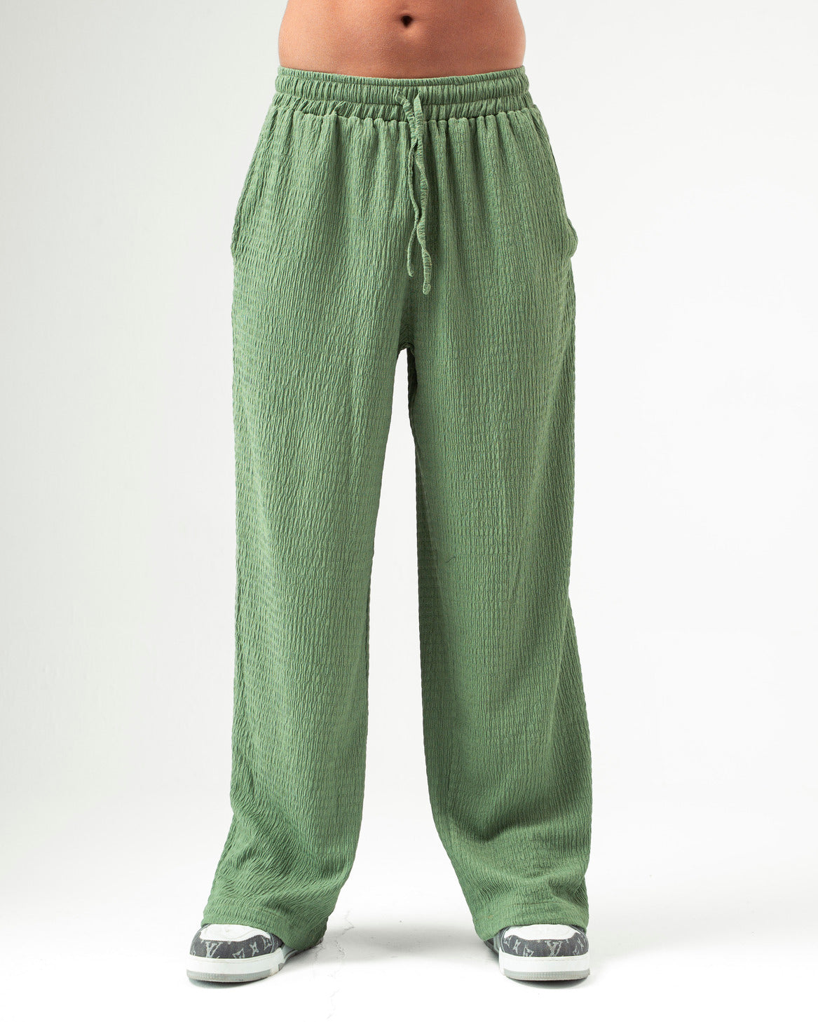 Olive Textured Pants