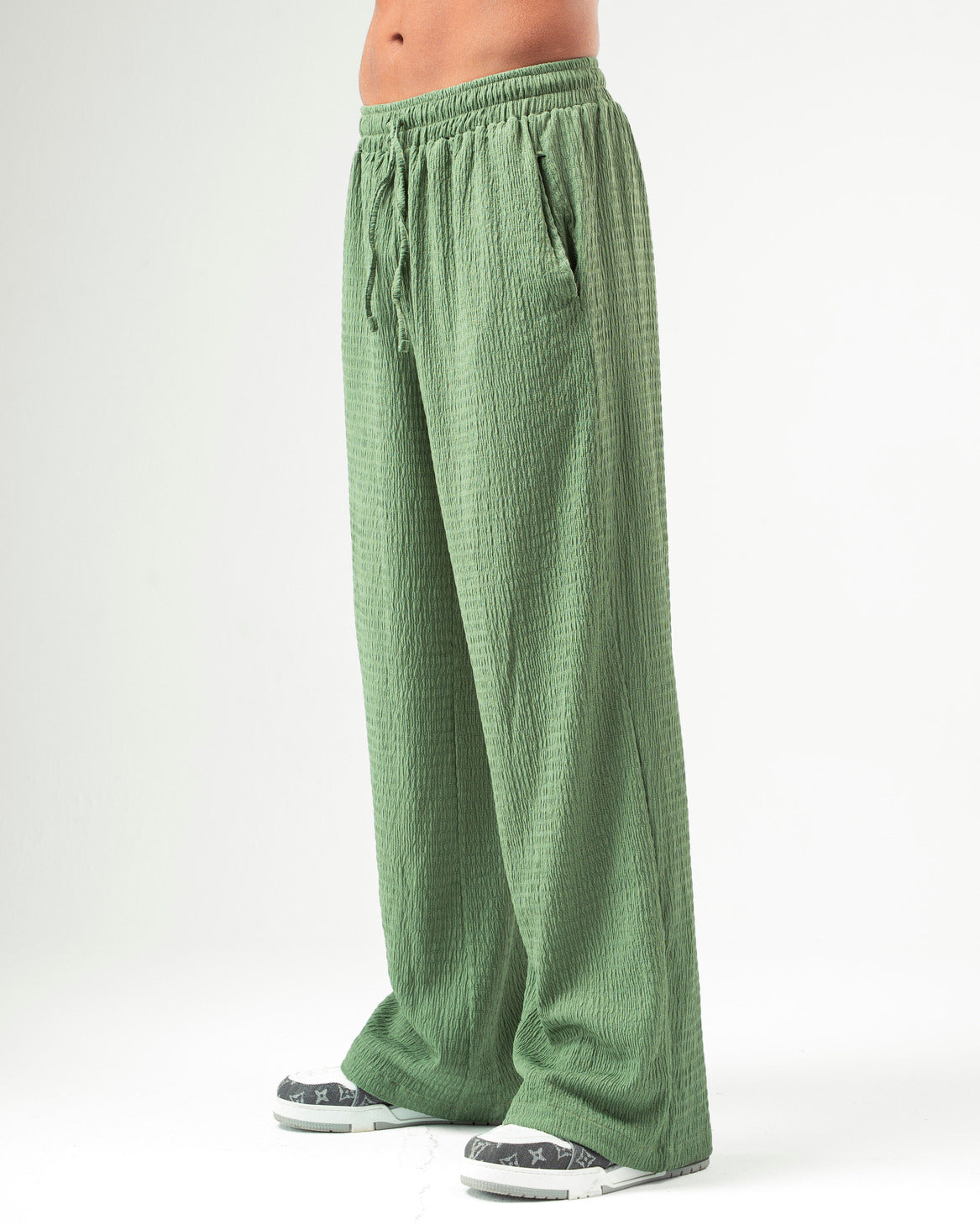Olive Textured Pants