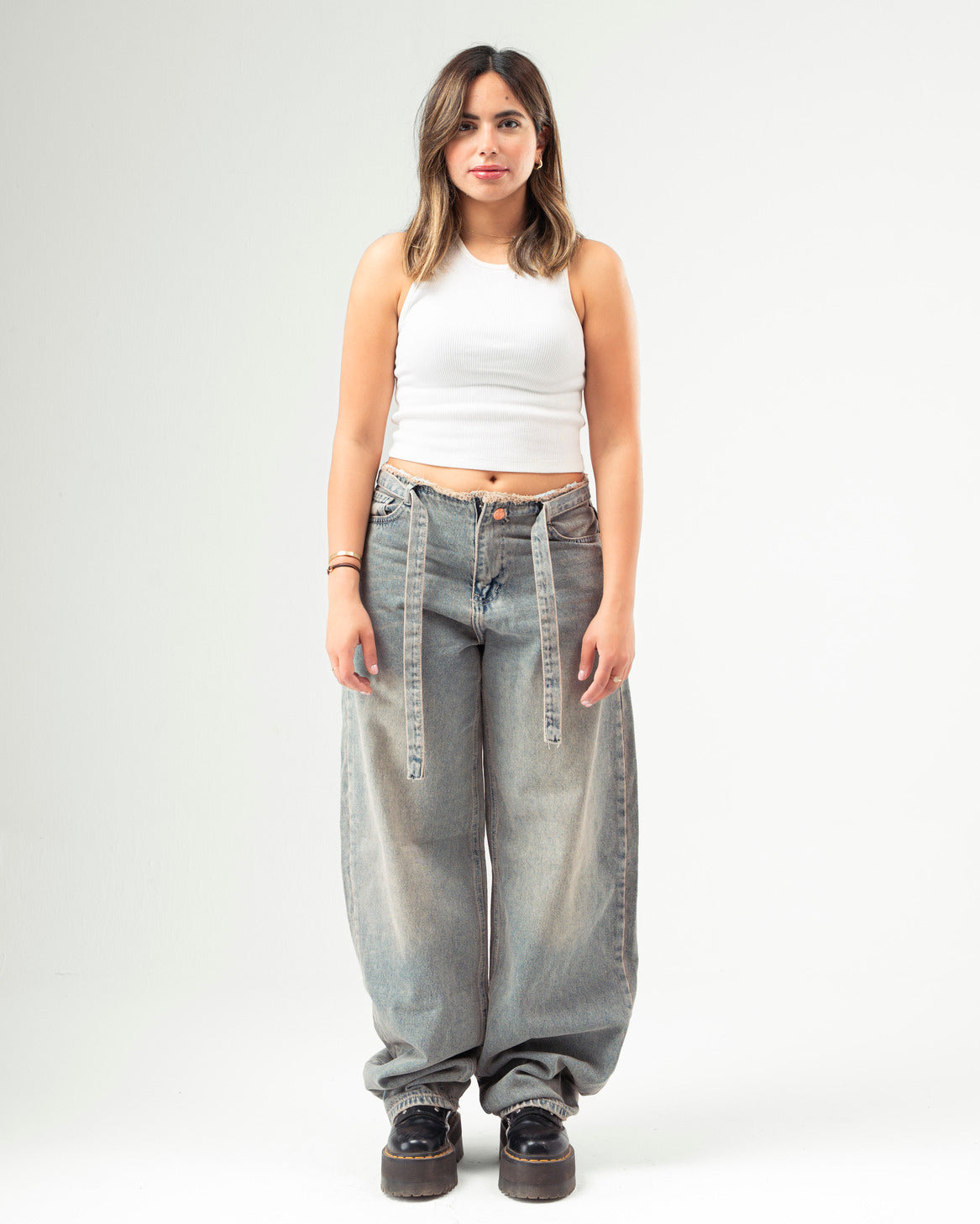 No Waist Jeans in Copper Wash