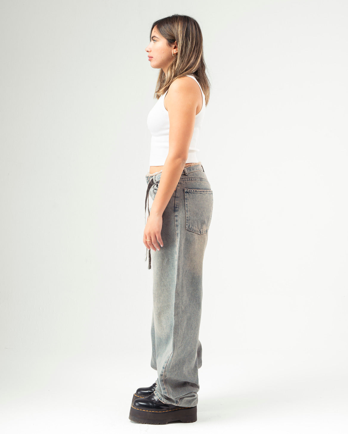 No Waist Jeans in Copper Wash