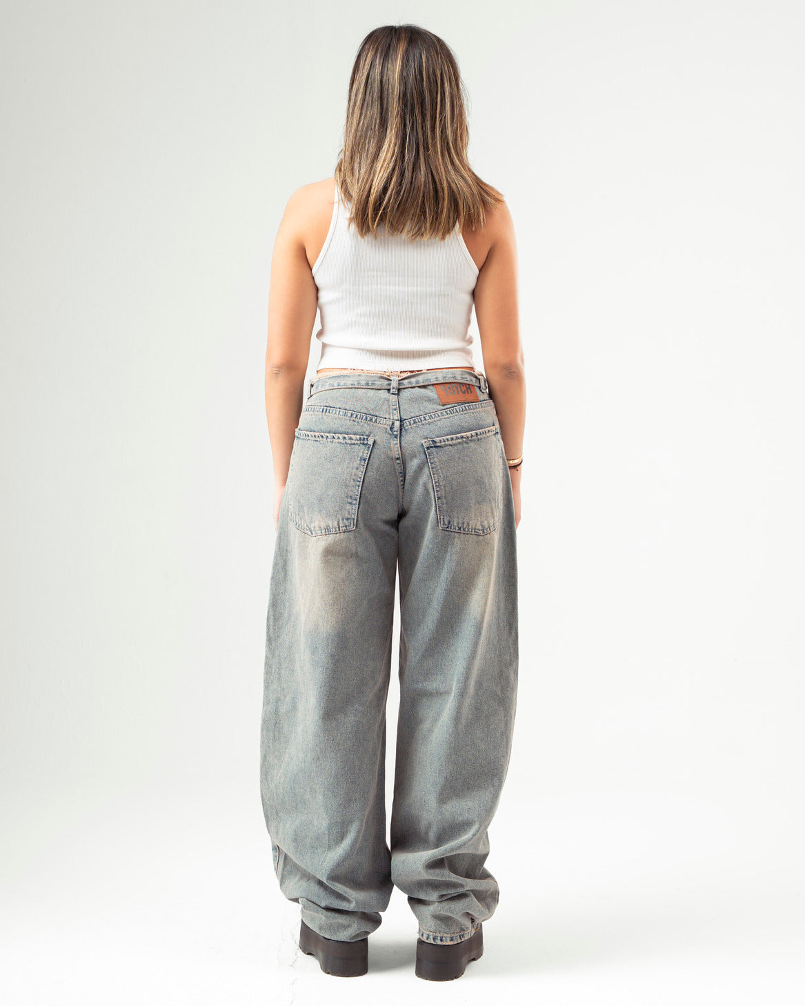 No Waist Jeans in Copper Wash