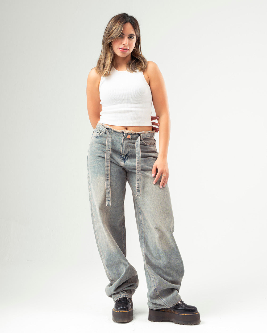 No Waist Jeans in Copper Wash