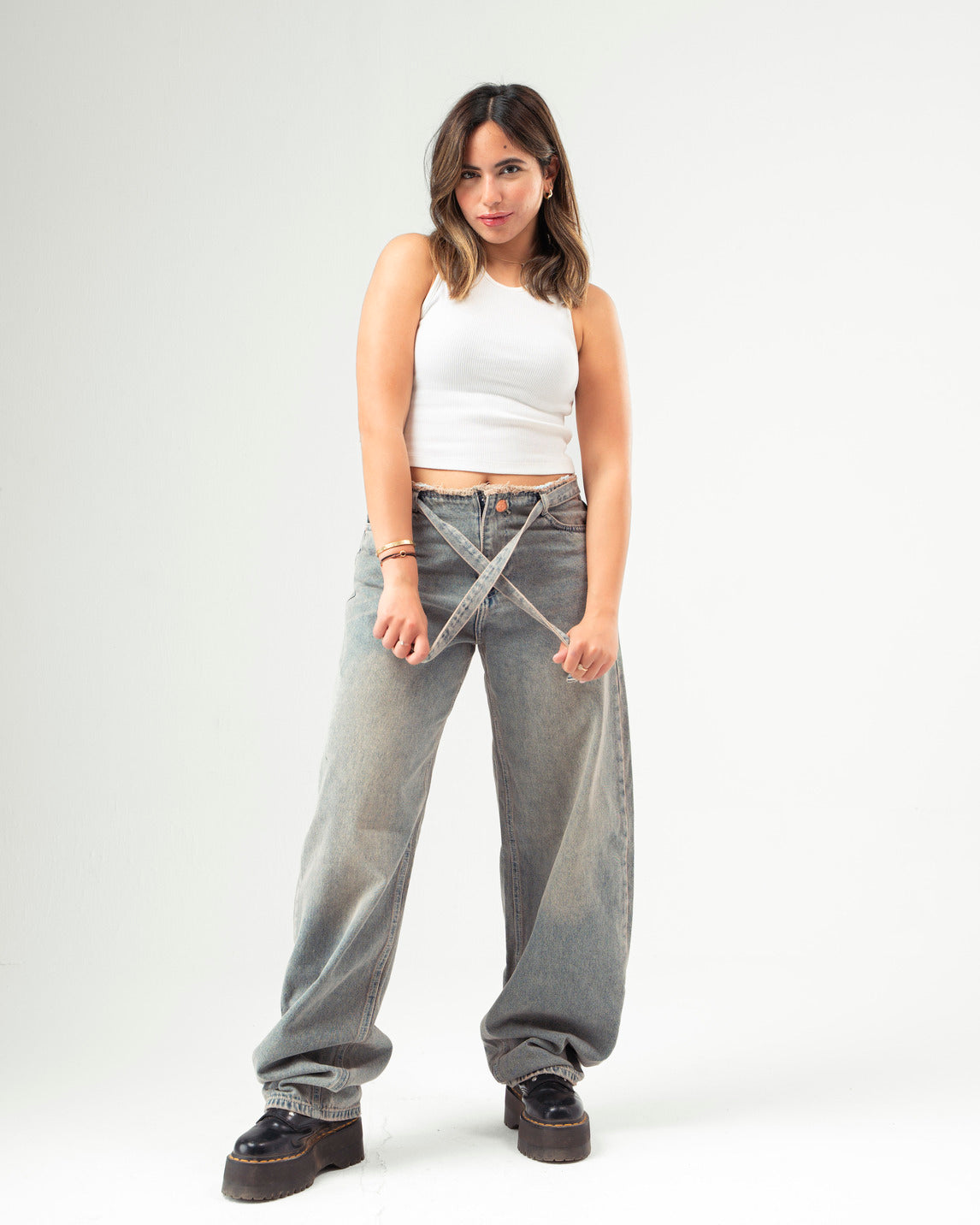 No Waist Jeans in Copper Wash