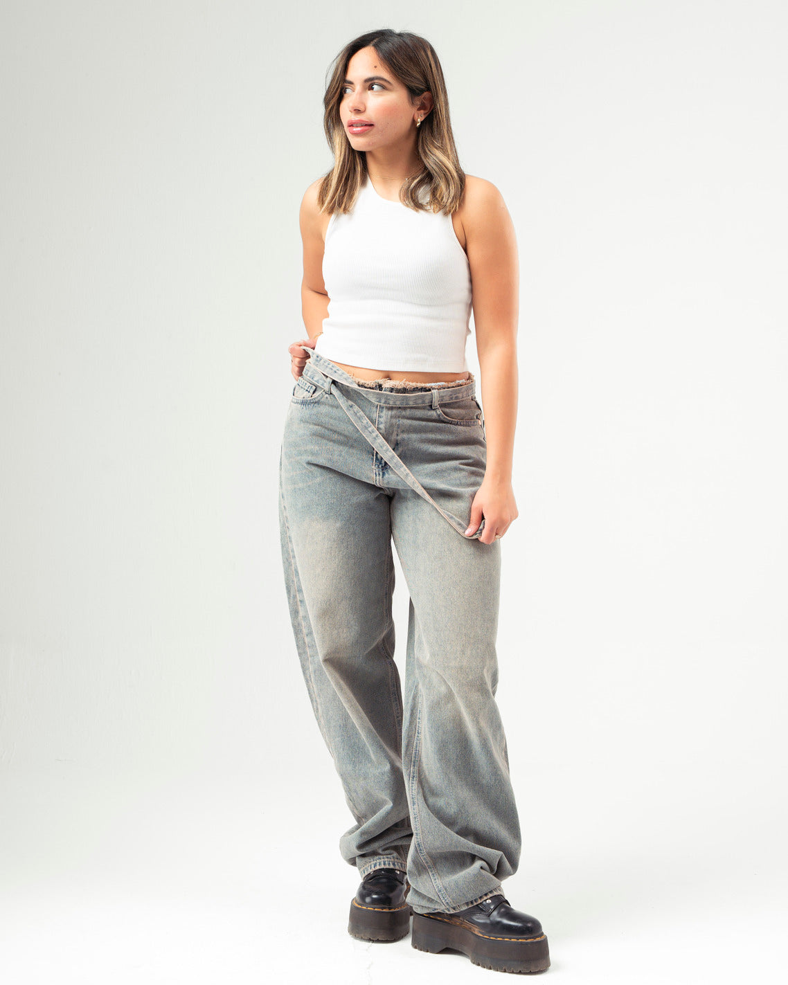 No Waist Jeans in Copper Wash