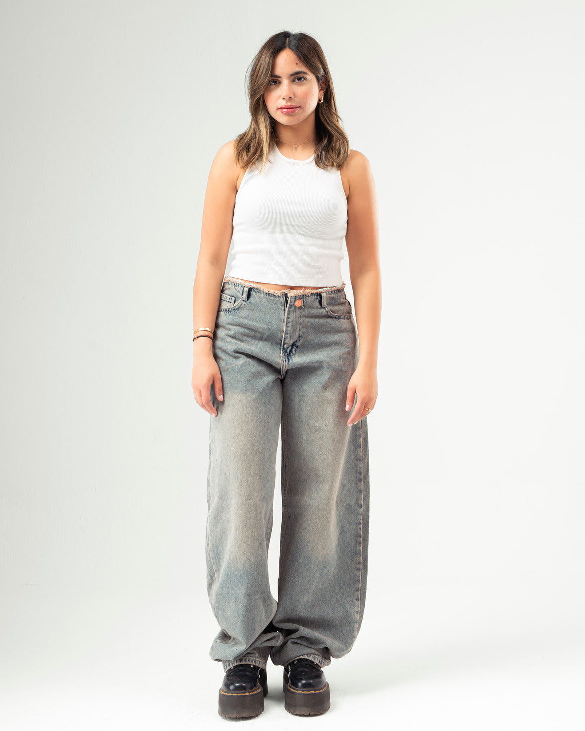 No Waist Jeans in Copper Wash