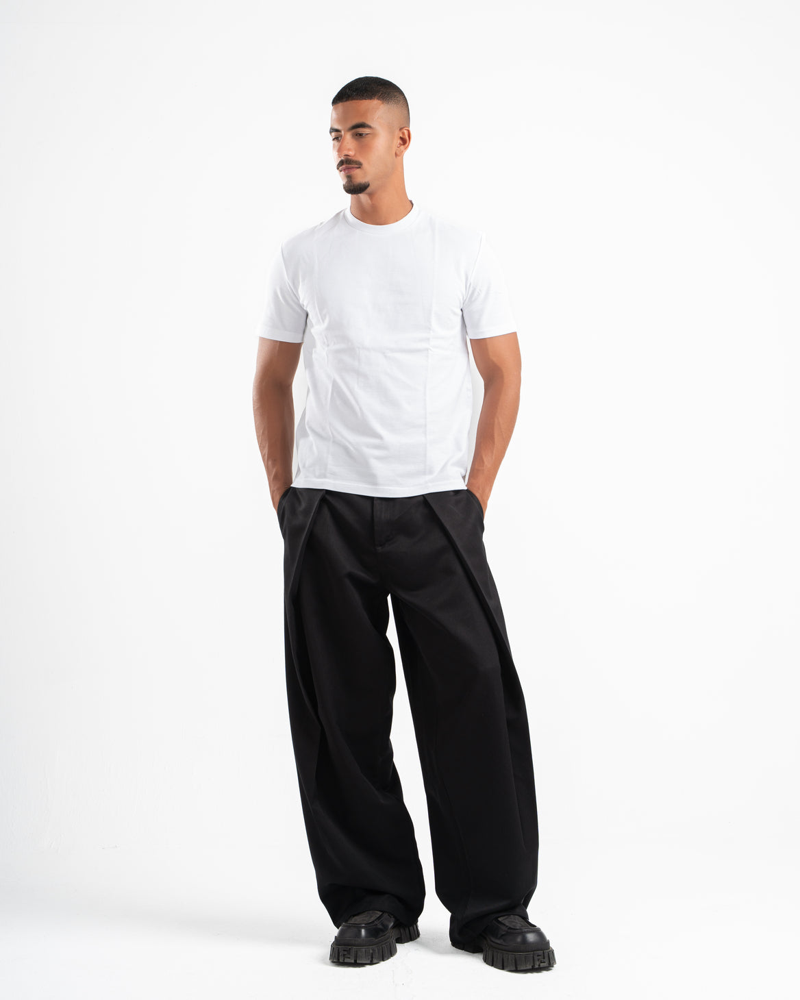 Black Wide Leg Pleated Pants